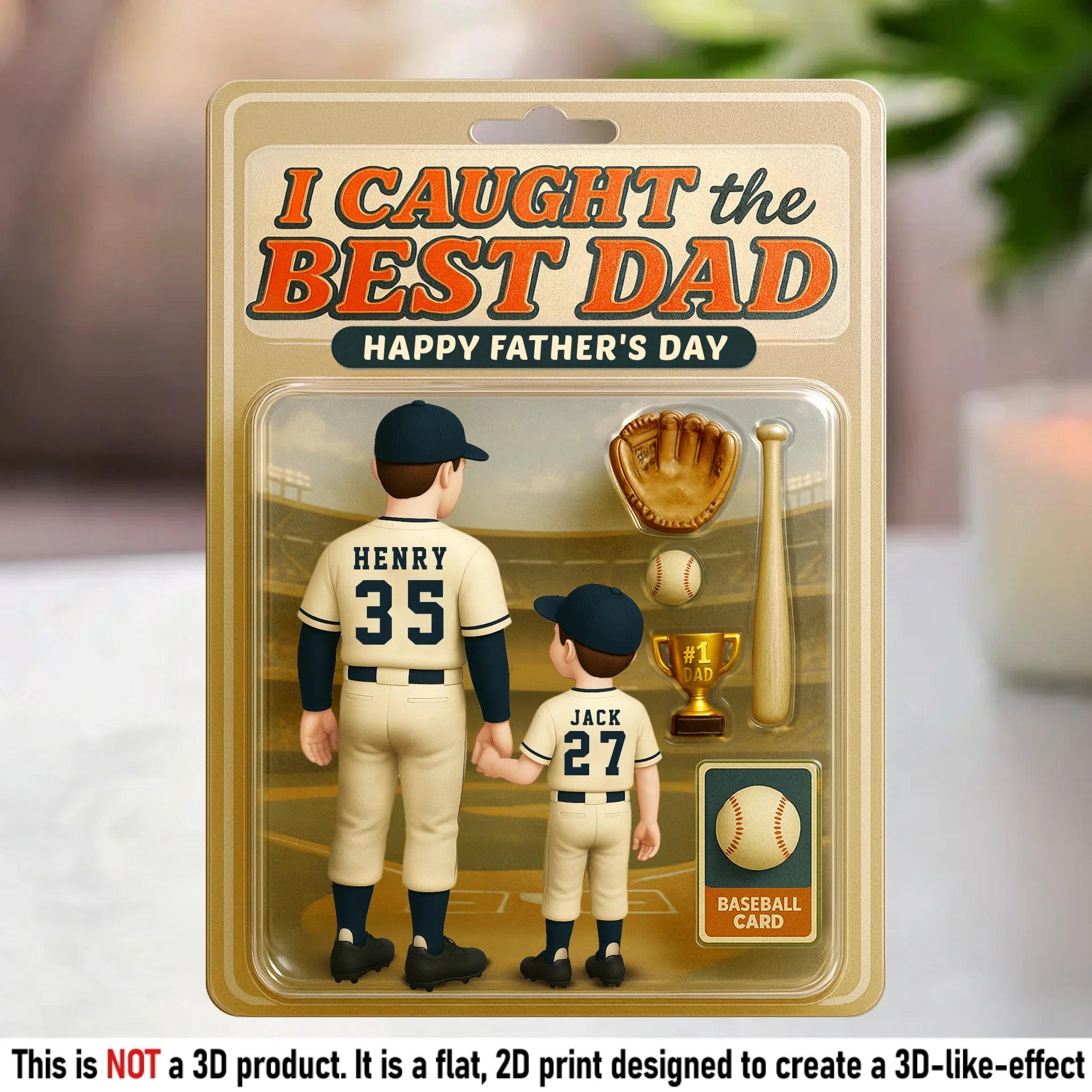 I Caught The Best Dad - Family Personalized Custom Acrylic Plaque Custom Shape - Father's Day, Gift For Dad, Sport Lovers, Sport Players
