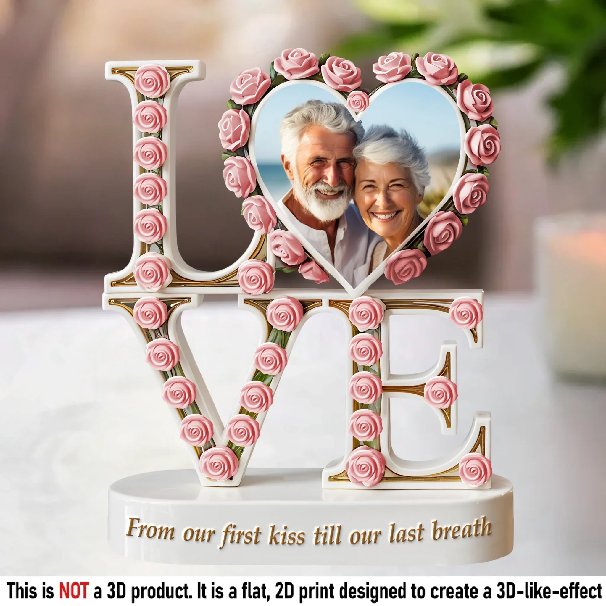 Custom Photo Love Rooted In Time, Blooming Still - Couple Personalized Custom Acrylic Plaque Custom Shape - Gift For Husband Wife, Anniversary