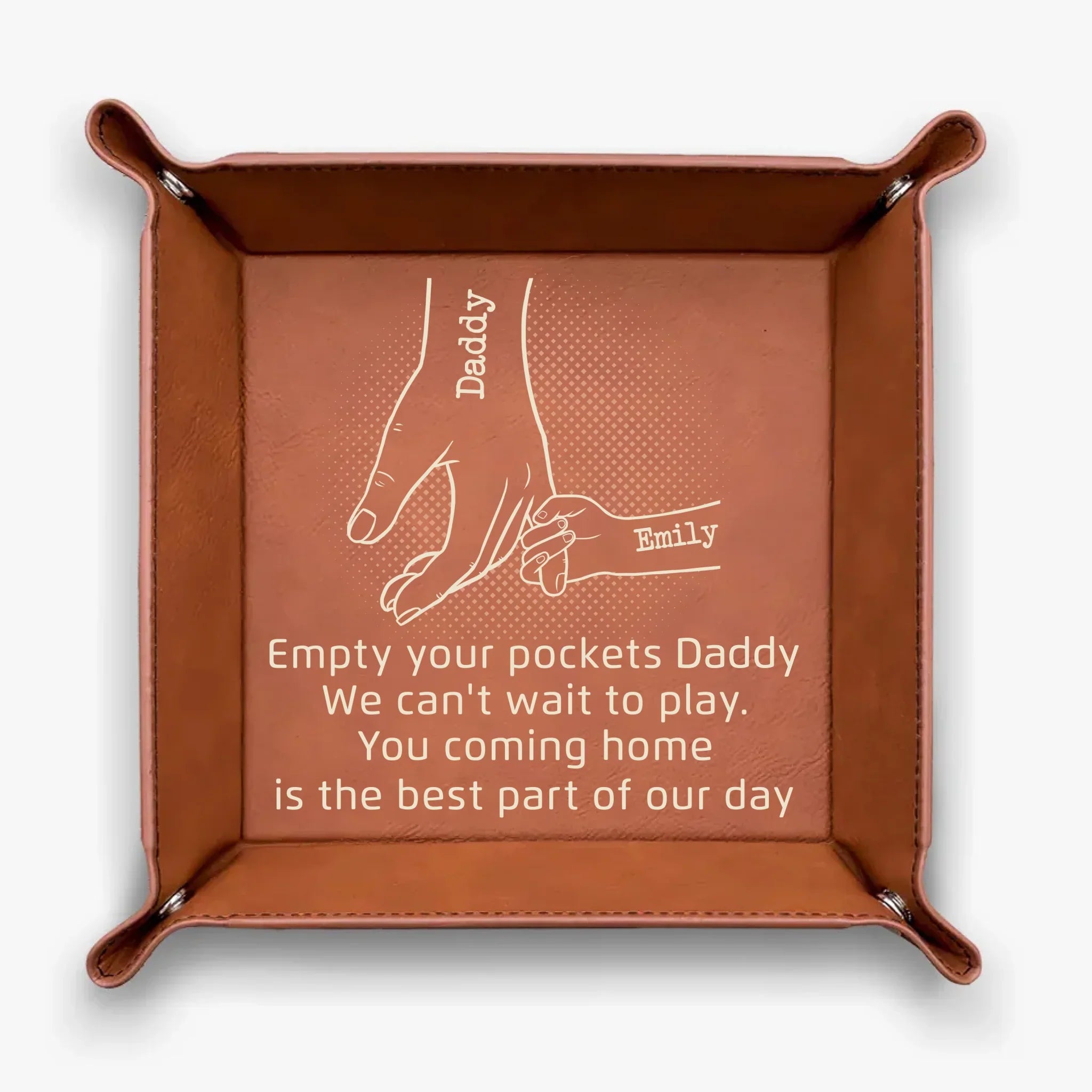 Come Home To Love - Family Personalized Custom Leather Valet Tray - Father's Day, Gift For Dad, Grandpa
