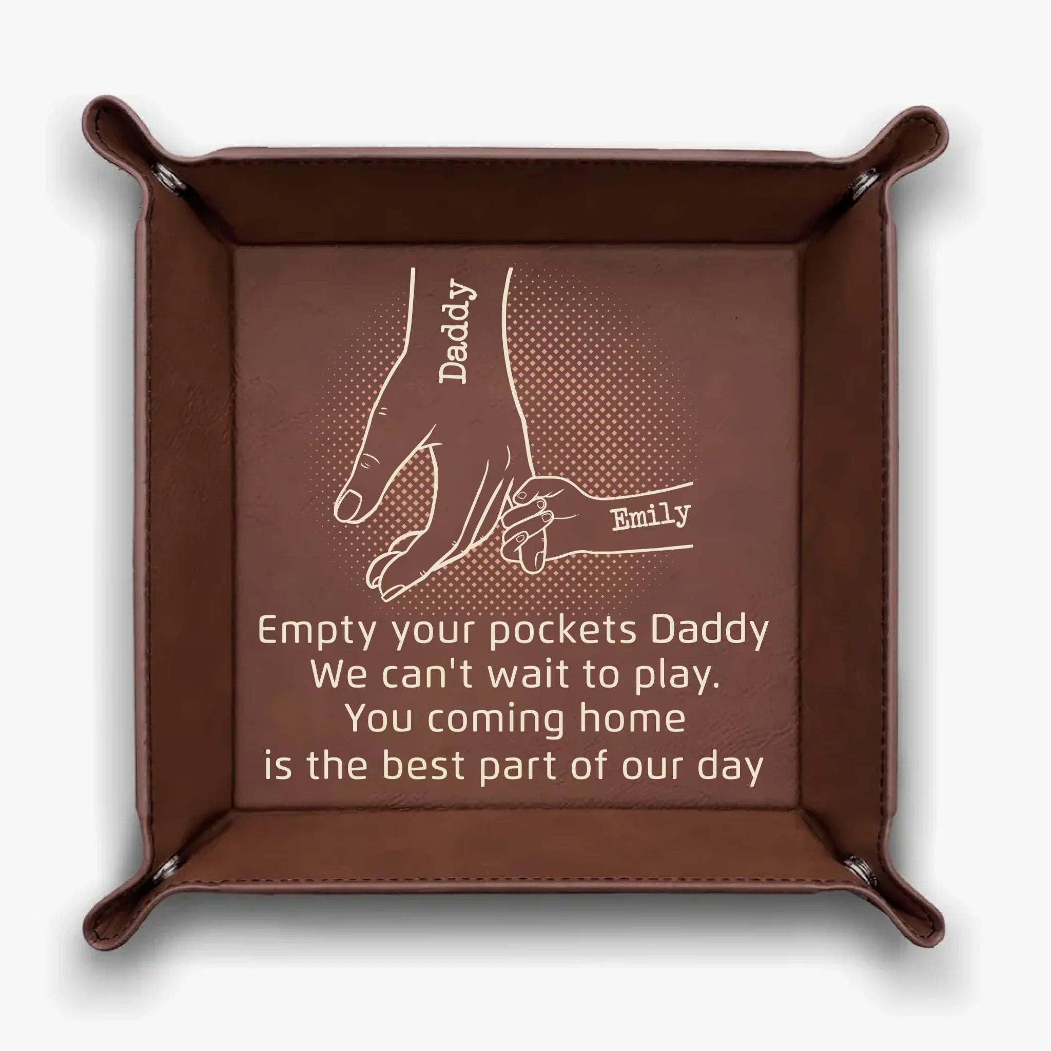 Come Home To Love - Family Personalized Custom Leather Valet Tray - Father's Day, Gift For Dad, Grandpa