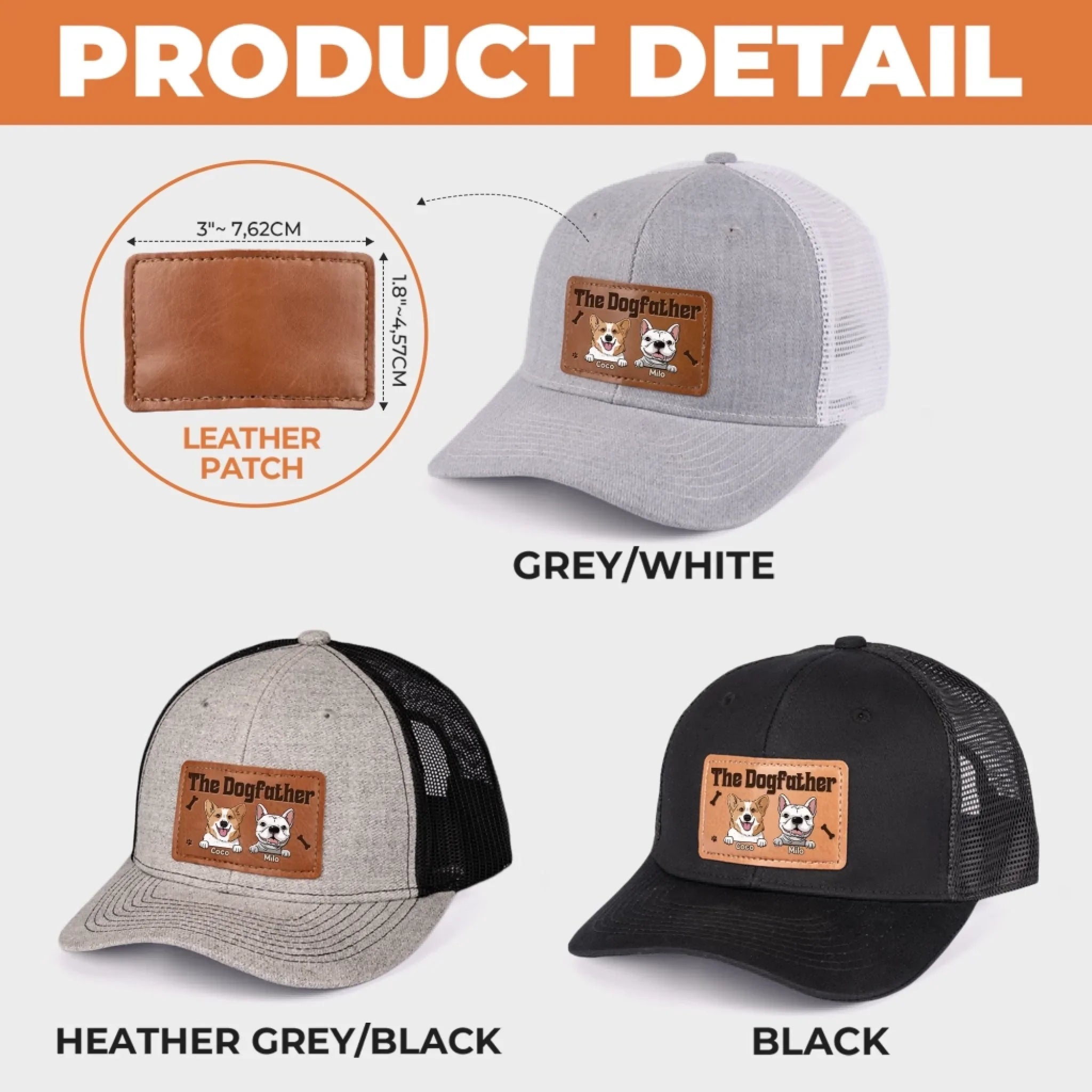 Walks, Treats, Cuddles - Dog Personalized Custom Leather Patch Hat - Father's Day, Gift For Pet Owners, Pet Lovers