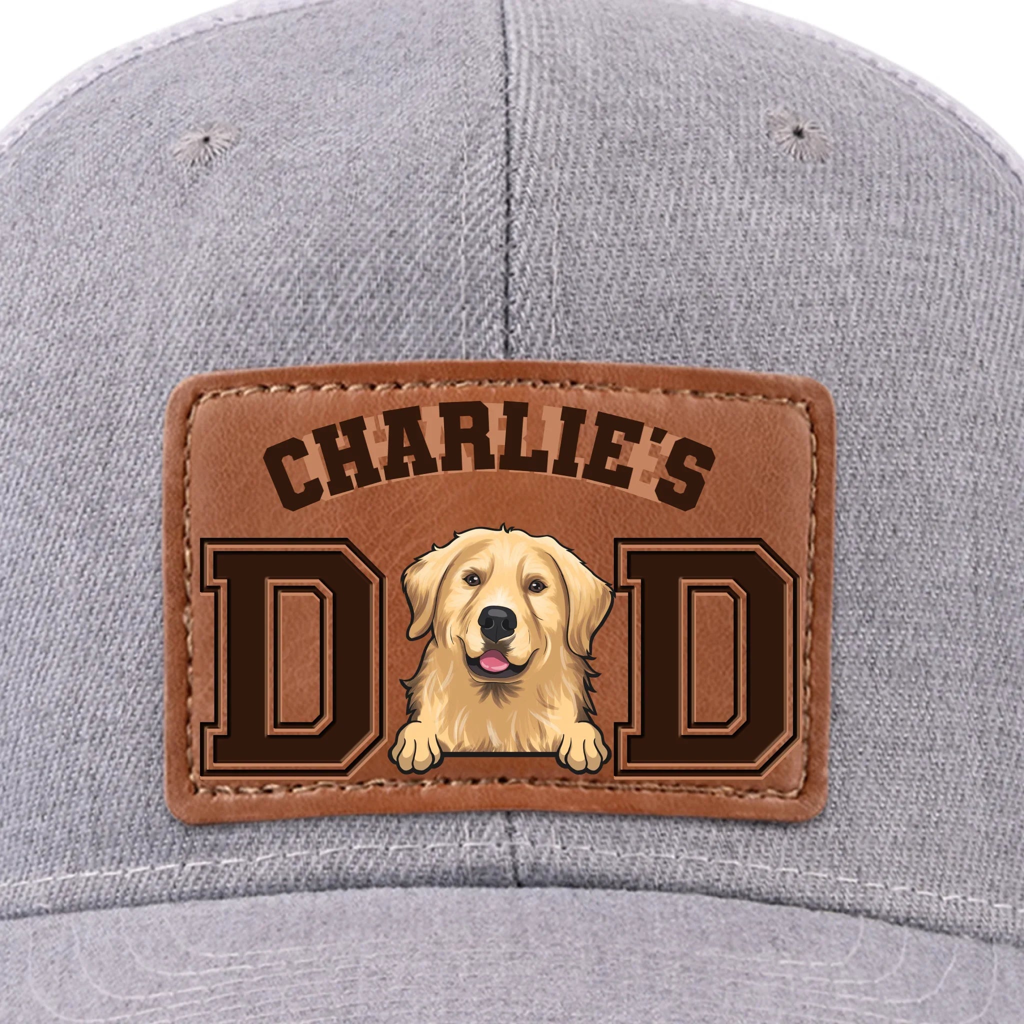 Tails Wag For This Guy - Dog Personalized Custom Leather Patch Hat - Father's Day, Gift For Pet Owners, Pet Lovers