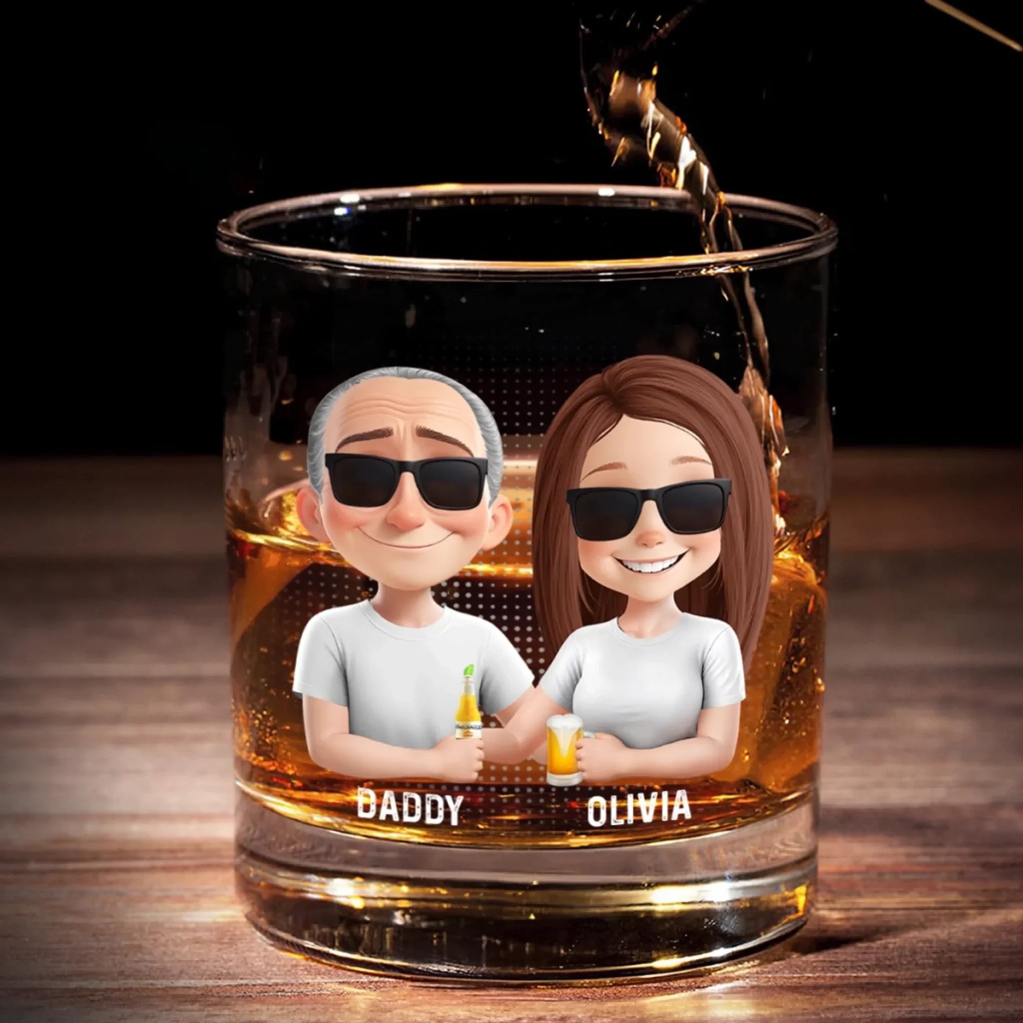 Awesome Like My Daughter - Family Personalized Custom Whiskey Glass - Father's Day, Gift For Dad