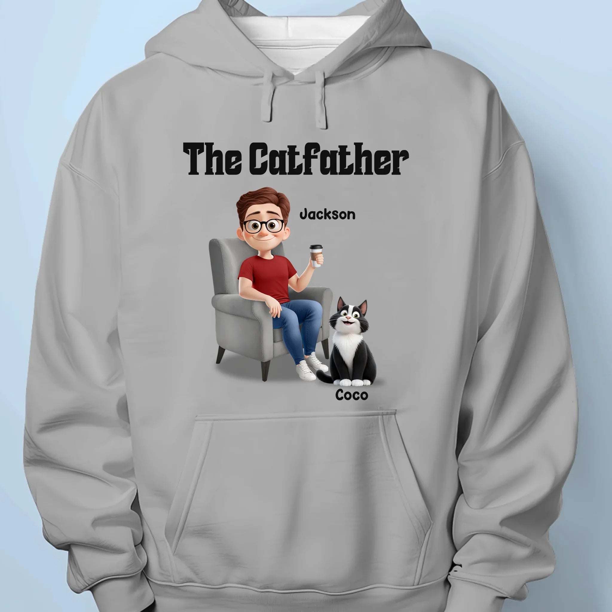 The Catfather - Cat Personalized Custom Unisex T-shirt, Premium T-shirt, Hoodie - Father's Day,  Gift For Dad, Pet Owners, Pet Lovers