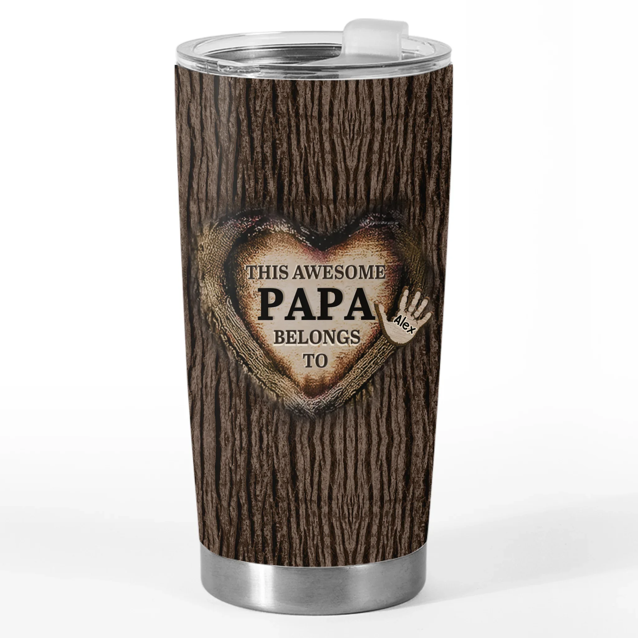 Loved By The Littlest Hands - Family Personalized Custom Tumbler - Father's Day, Gift For Dad, Grandpa