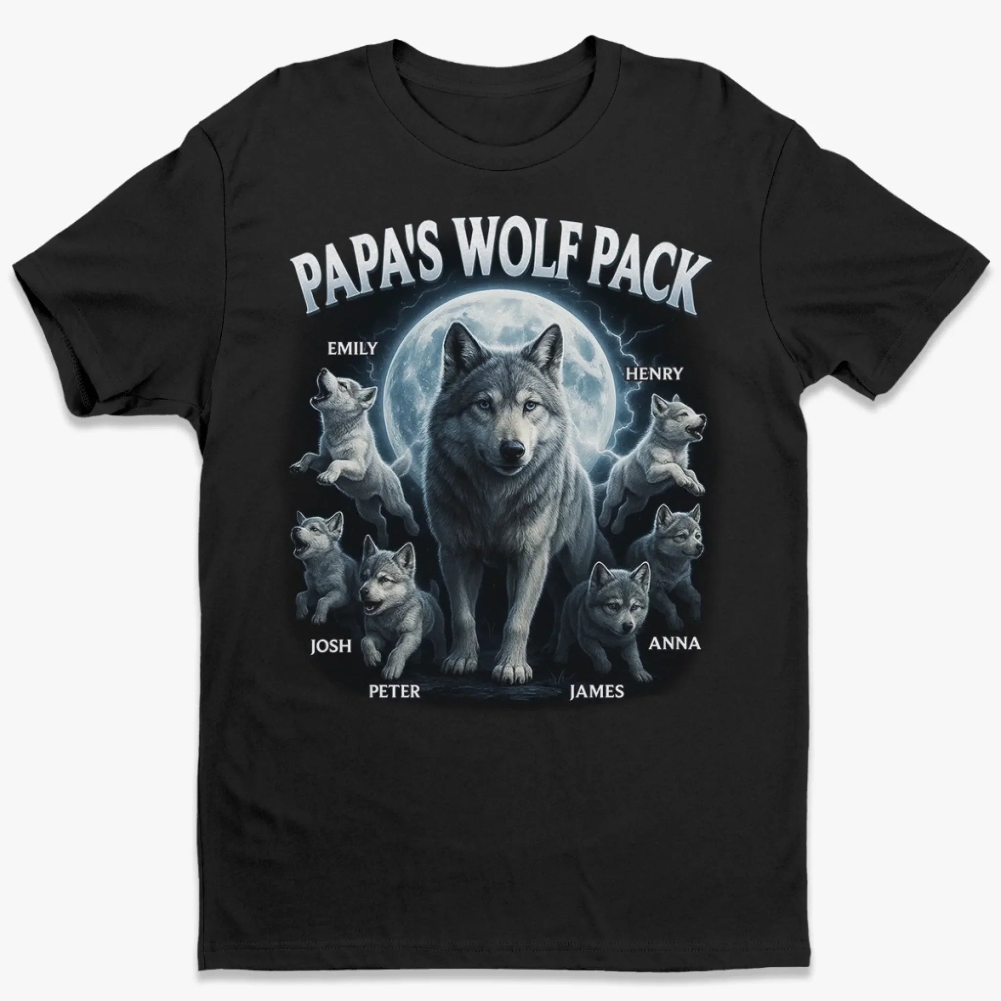 Wolf Pack Forever - Family Personalized Custom Unisex T-shirt, Premium T-shirt, Hoodie - Father's Day, Gift For Dad, Grandpa