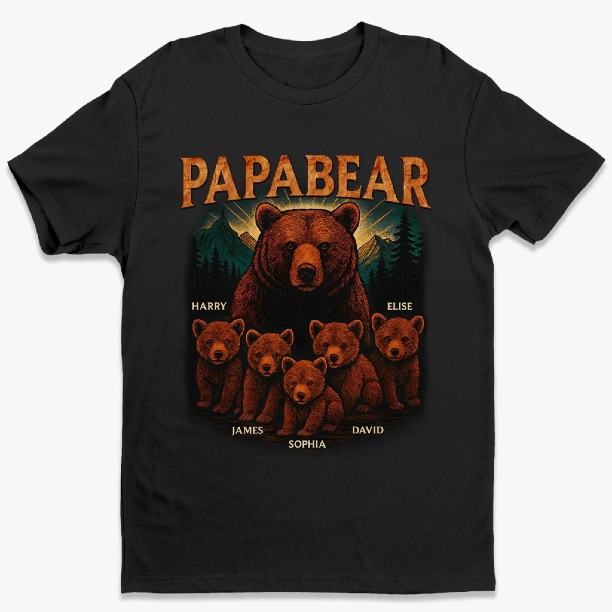 Protected By Papa Bear - Family Personalized Custom Unisex T-shirt, Premium T-shirt, Hoodie - Father's Day, Gift For Dad, Grandpa