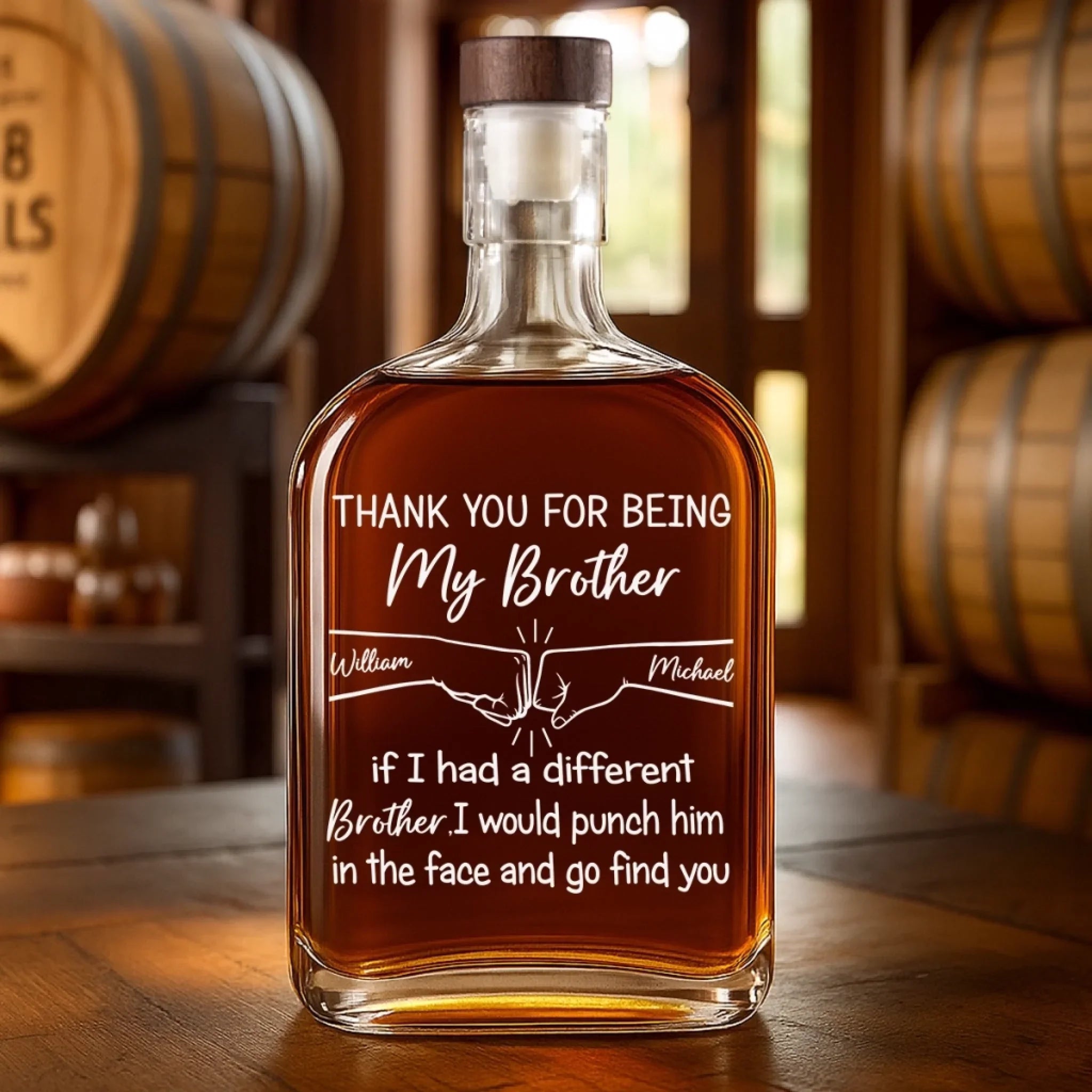 Custom Liquor Decanter - Personalized Birthday Gifts For Mom, Dad, Brother, Sister, Best Friends - Always By Your Side