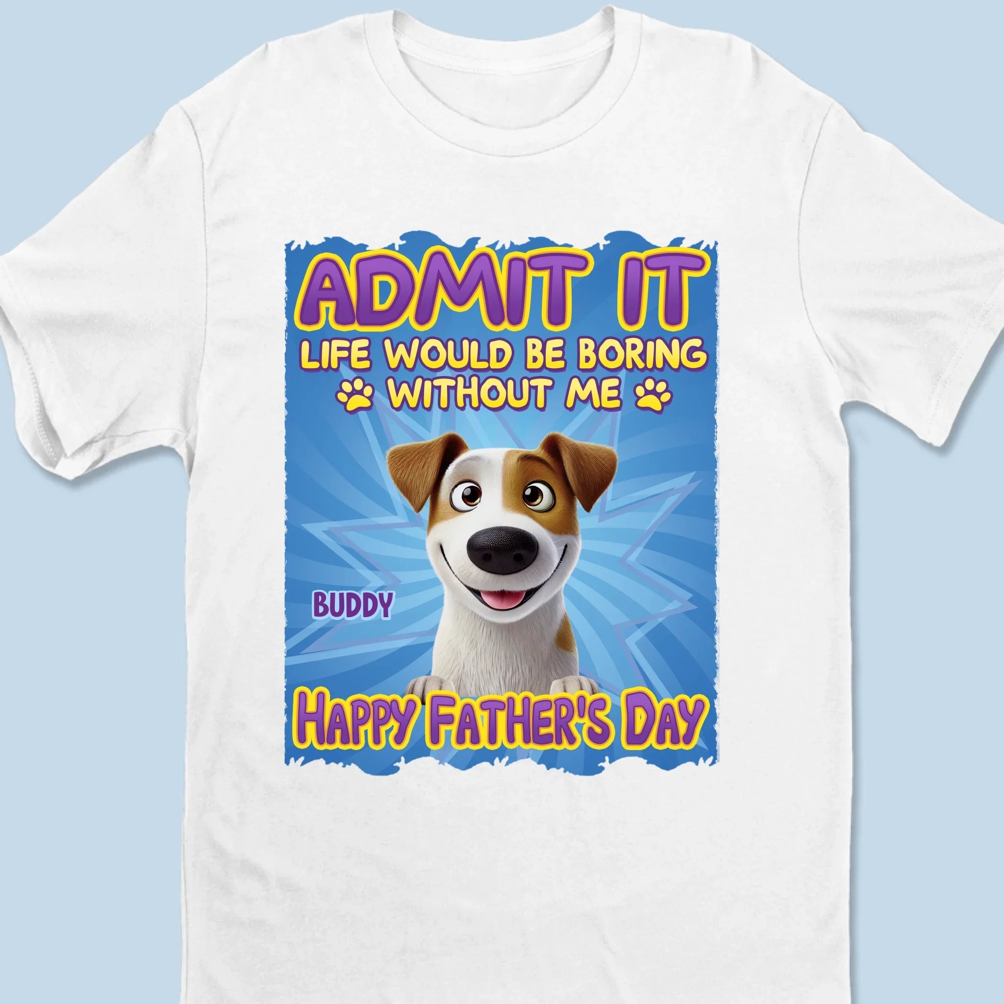 Whispers Of Love In Blue - Dog & Cat Personalized Custom Unisex T-shirt, Premium T-shirt, Hoodie - Father's Day,  Gift For Dad, Pet Owners, Pet Lovers