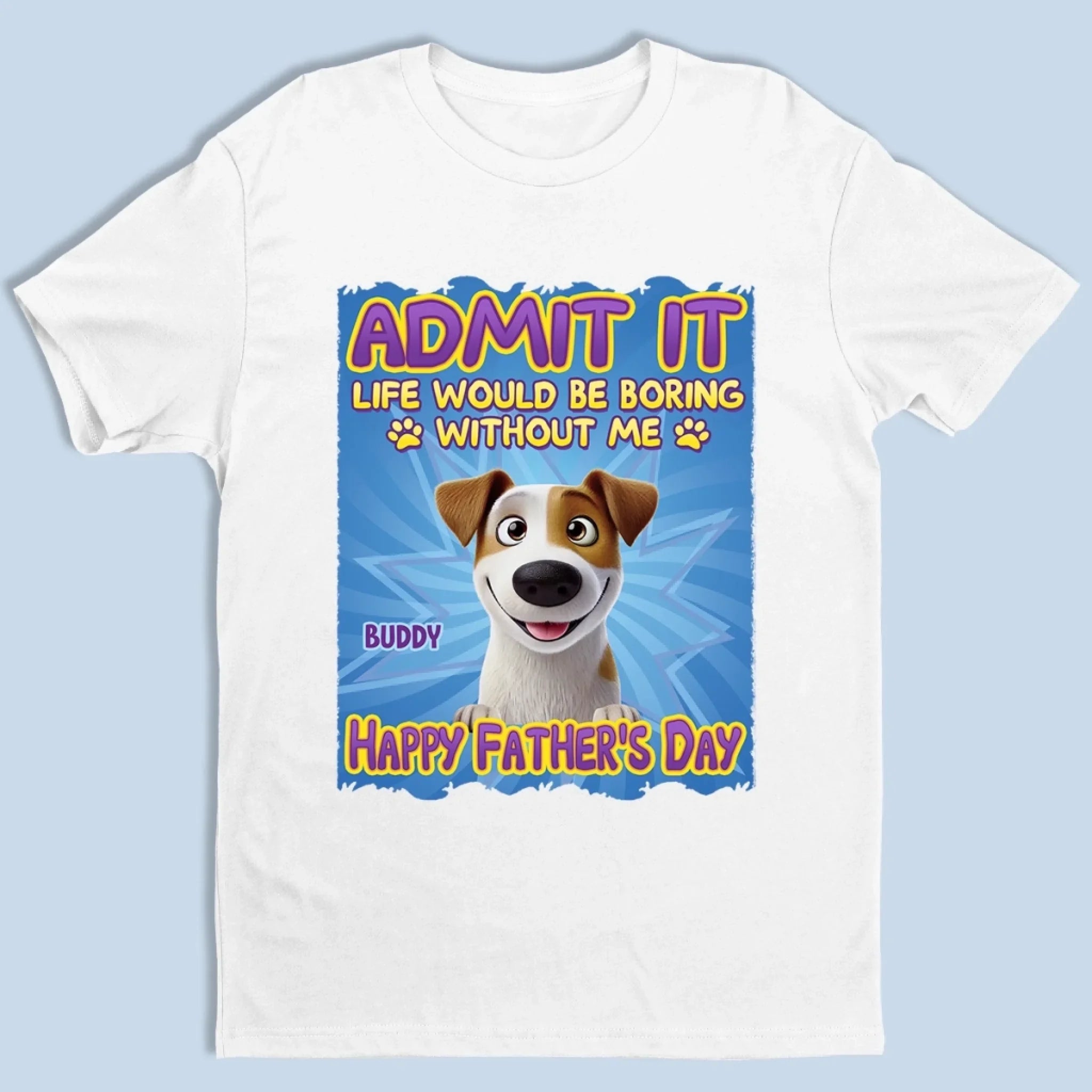 Whispers Of Love In Blue - Dog & Cat Personalized Custom Unisex T-shirt, Premium T-shirt, Hoodie - Father's Day,  Gift For Dad, Pet Owners, Pet Lovers