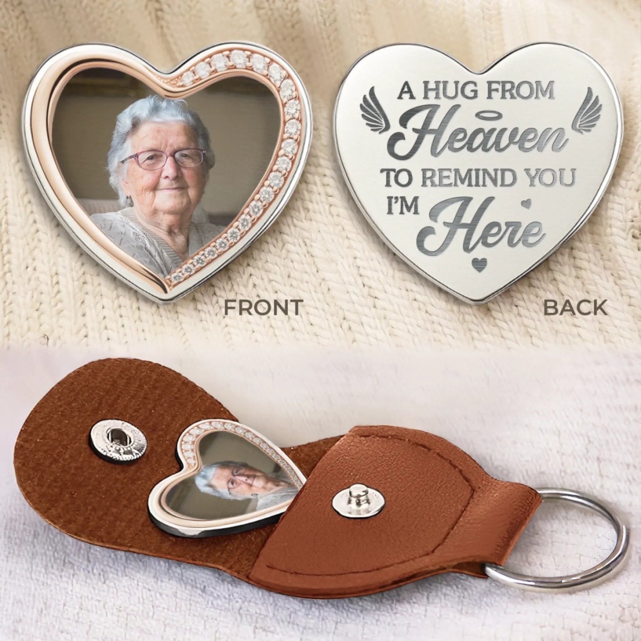 Custom Photo Missed Beyond Words - Memorial Personalized Custom Heart Pocket Hug - Sympathy Gift For Family Members