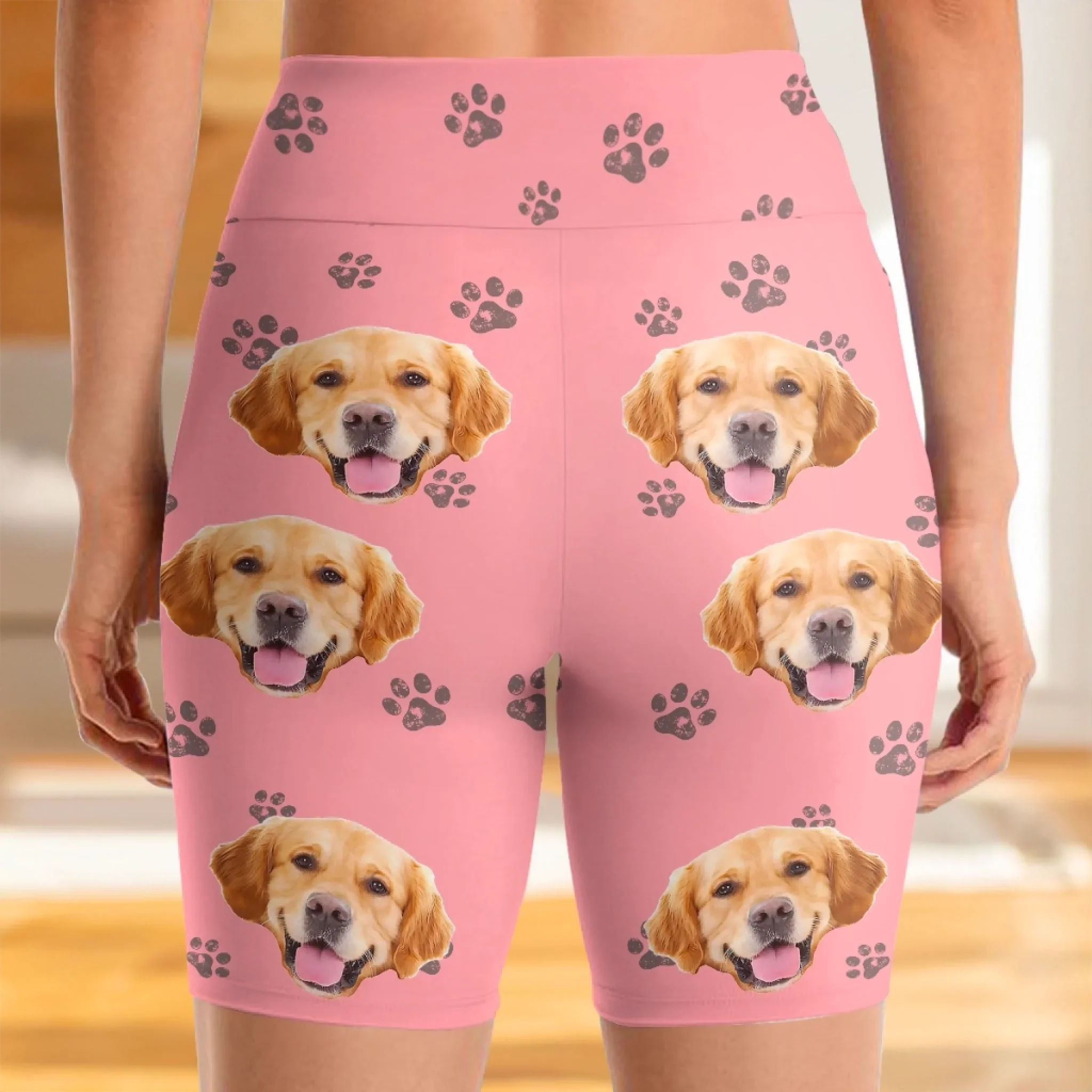Custom Photo Snuggle Squad Goals - Dog & Cat Personalized Custom Biker Leggings - Gifts For Pet Owners, Pet Lovers