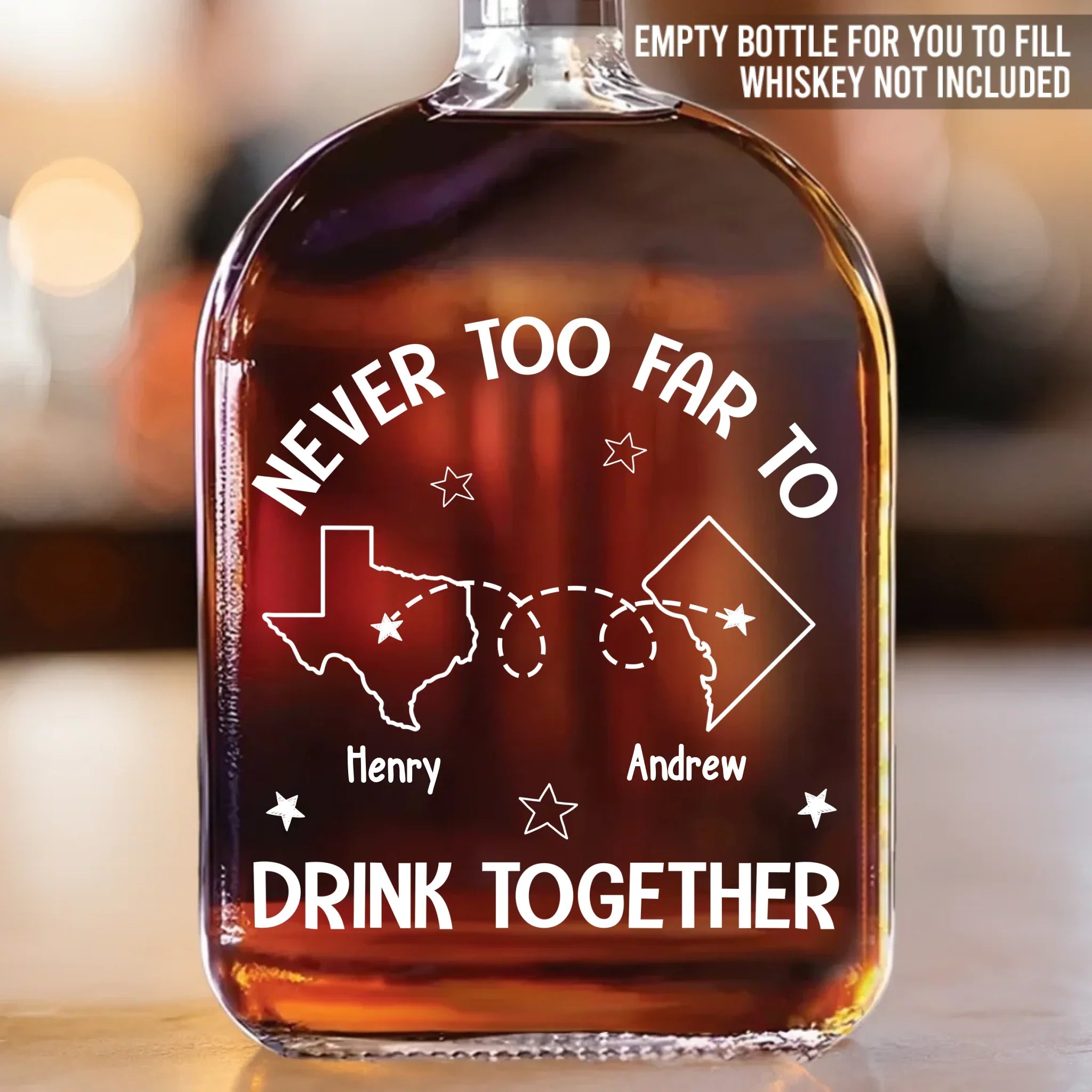 Our Calls Are Always Happy Hour - Bestie Personalized Custom Whiskey Bottle - Gift For Best Friends, BFF, Sisters