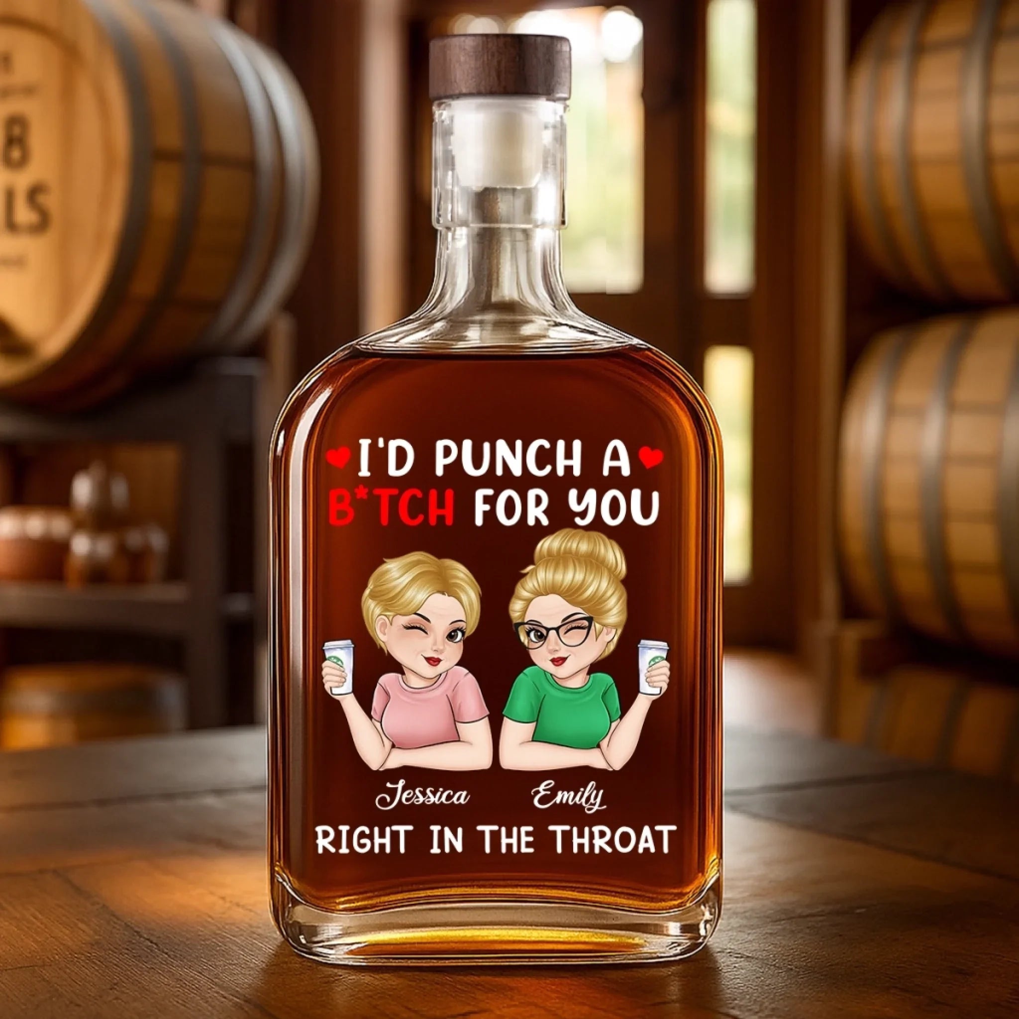 Partners In Crime - Bestie Personalized Custom Whiskey Bottle - Gift For Best Friends, BFF, Sisters