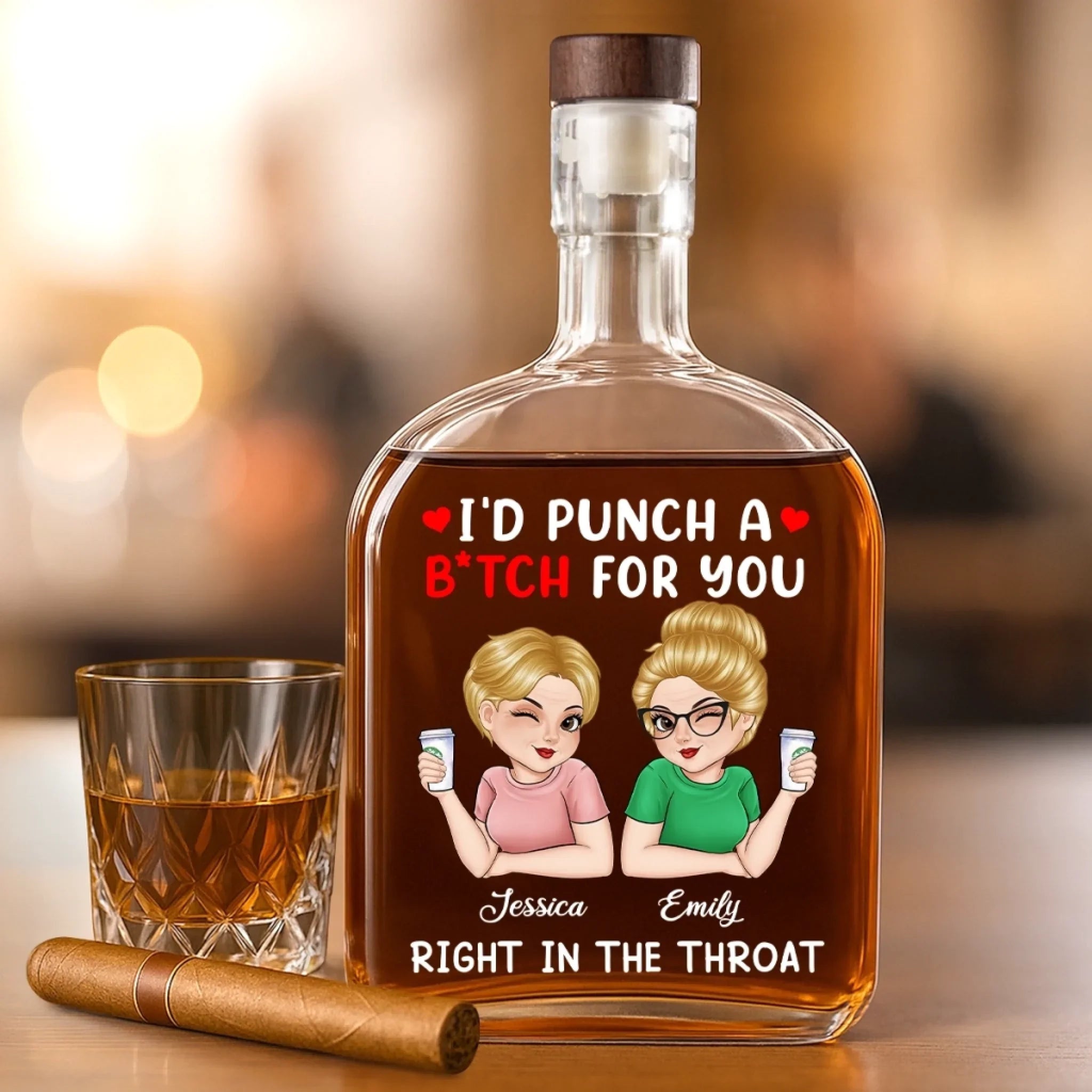 Partners In Crime - Bestie Personalized Custom Whiskey Bottle - Gift For Best Friends, BFF, Sisters
