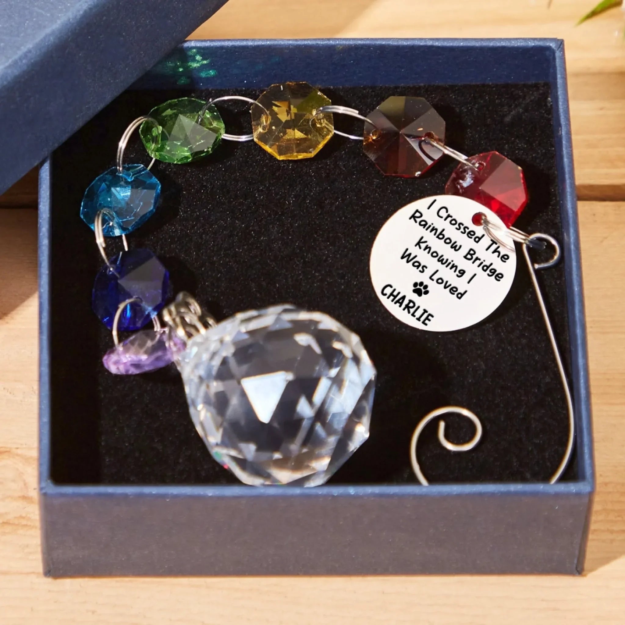 Forever In My Heart - Memorial Personalized Custom Rainbow Bridge Suncatcher - Sympathy Gift For Pet Owners, Pet Lovers