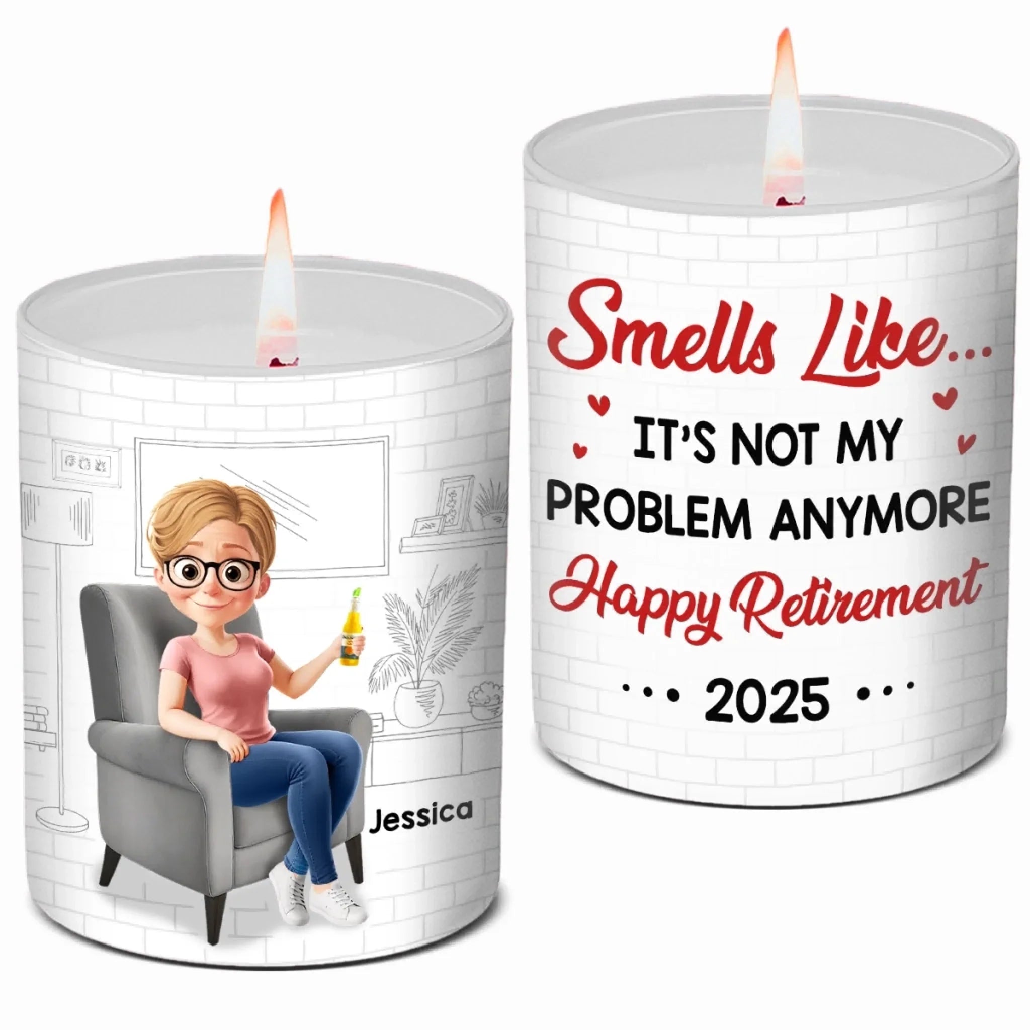 Custom Smokeless Scented Candle - Personalized Retirement Gifts For Women, Men - Off The Clock Life