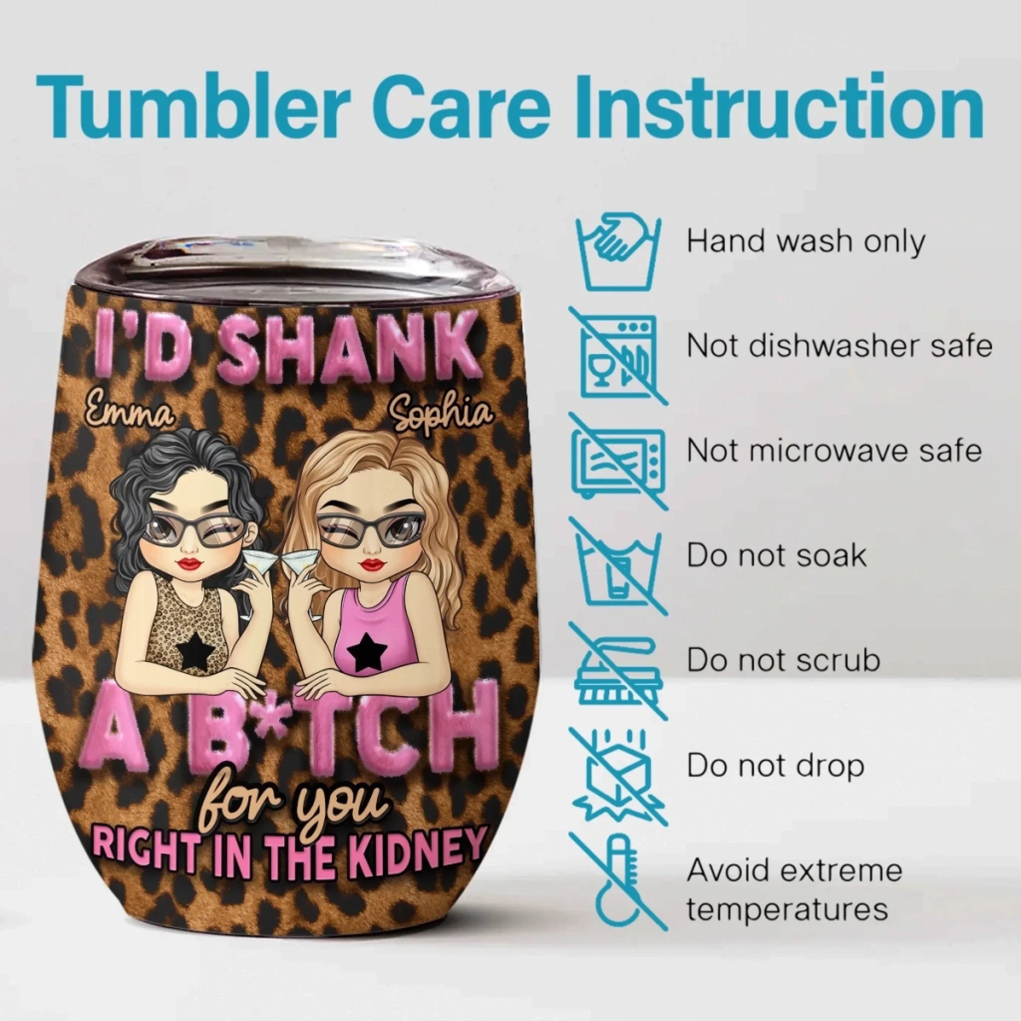 Custom Wine Tumbler - Personalized Gifts For Women - Besties For Every Adventure