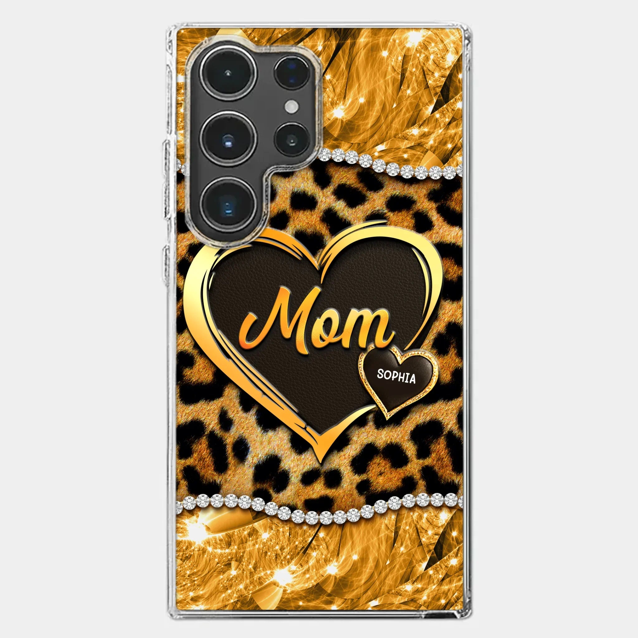 Custom 3D Inflated Effect Printed Clear Phone Case - Personalized Mother's Day Gifts For Mother, Grandmother - Shine Like A Diamond