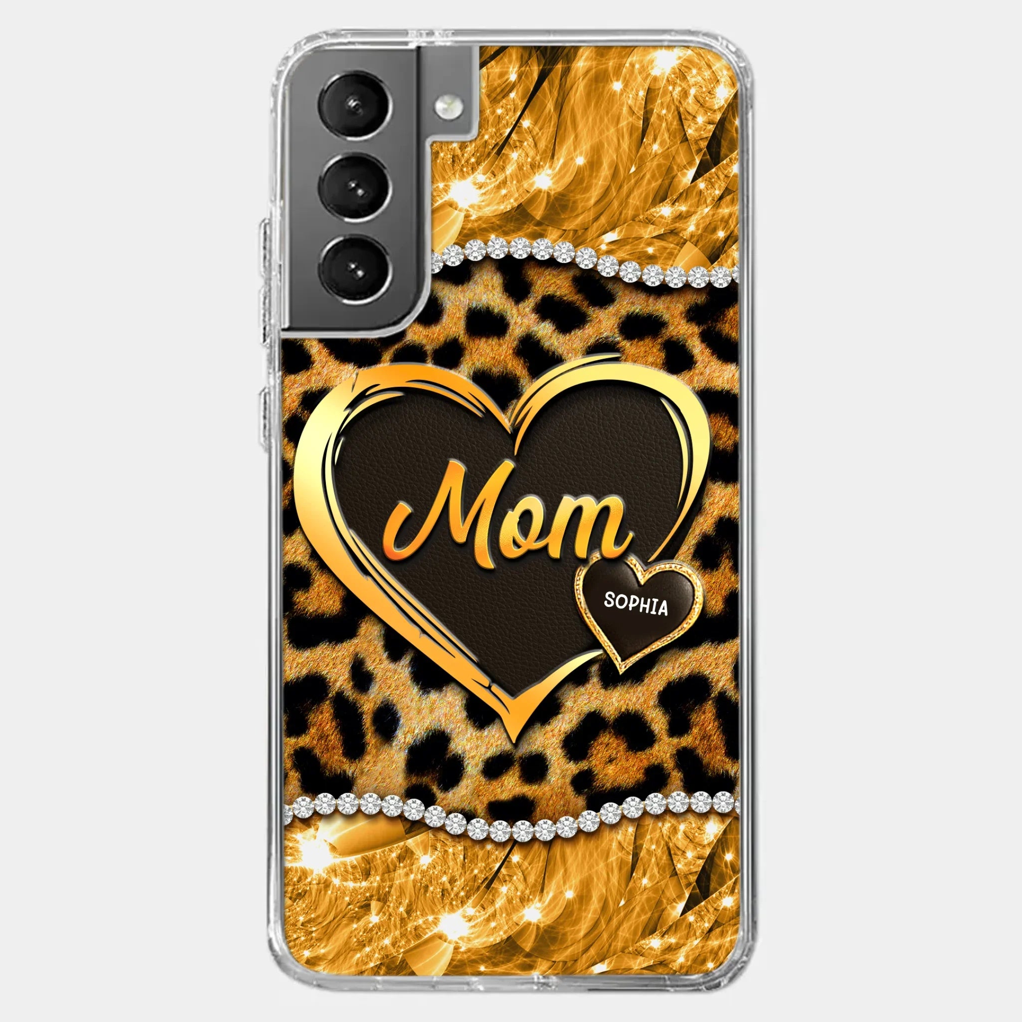 Custom 3D Inflated Effect Printed Clear Phone Case - Personalized Mother's Day Gifts For Mother, Grandmother - Shine Like A Diamond