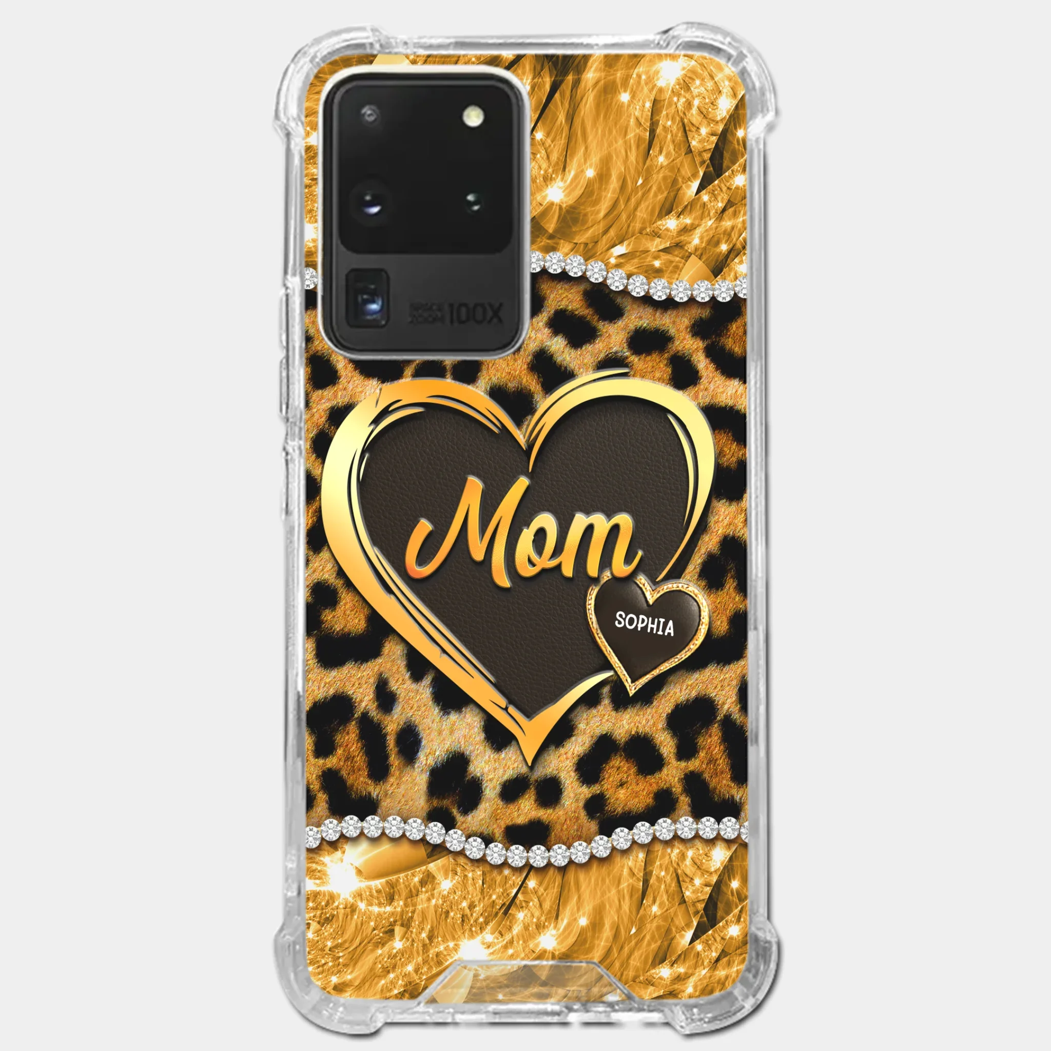 Custom 3D Inflated Effect Printed Clear Phone Case - Personalized Mother's Day Gifts For Mother, Grandmother - Shine Like A Diamond