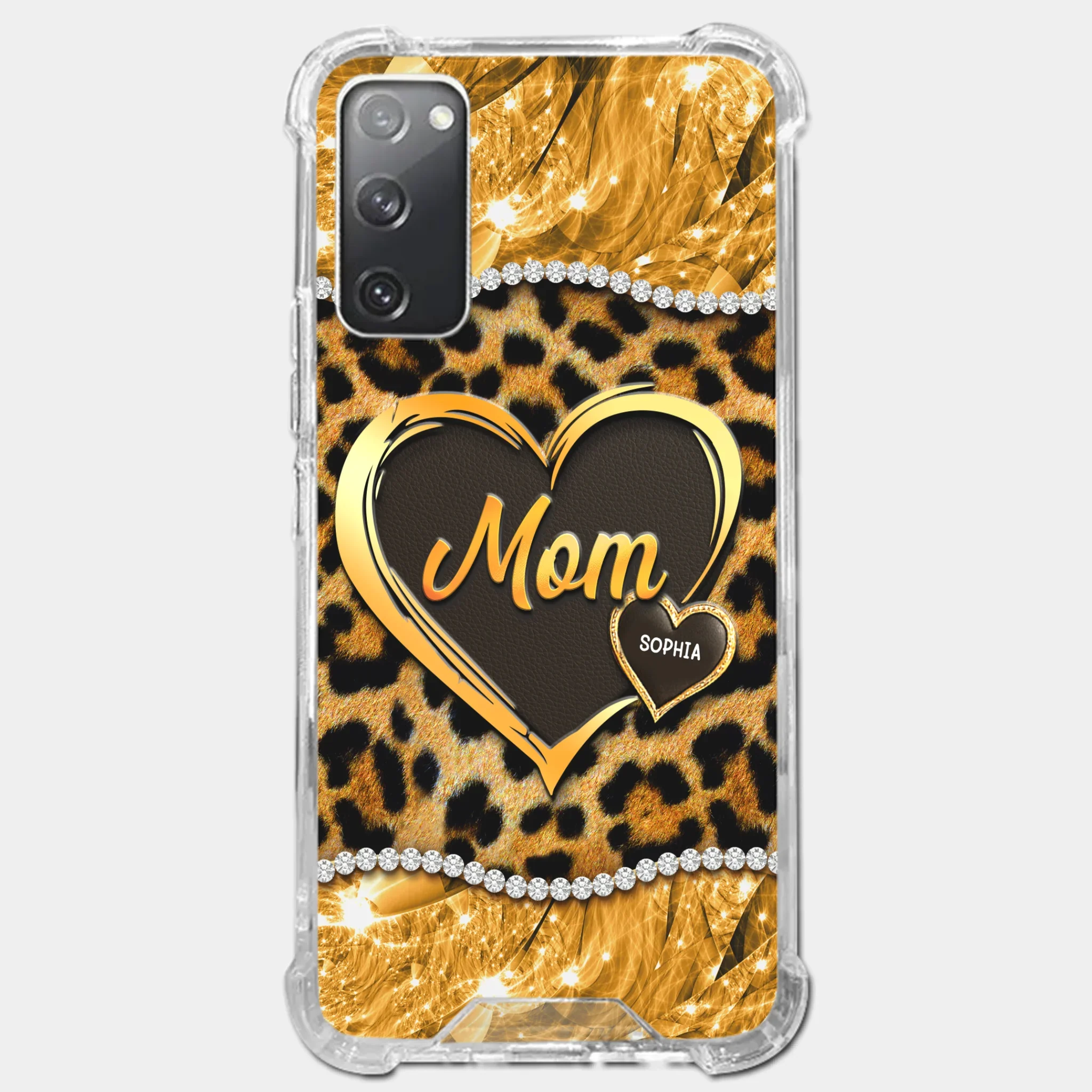 Custom 3D Inflated Effect Printed Clear Phone Case - Personalized Mother's Day Gifts For Mother, Grandmother - Shine Like A Diamond