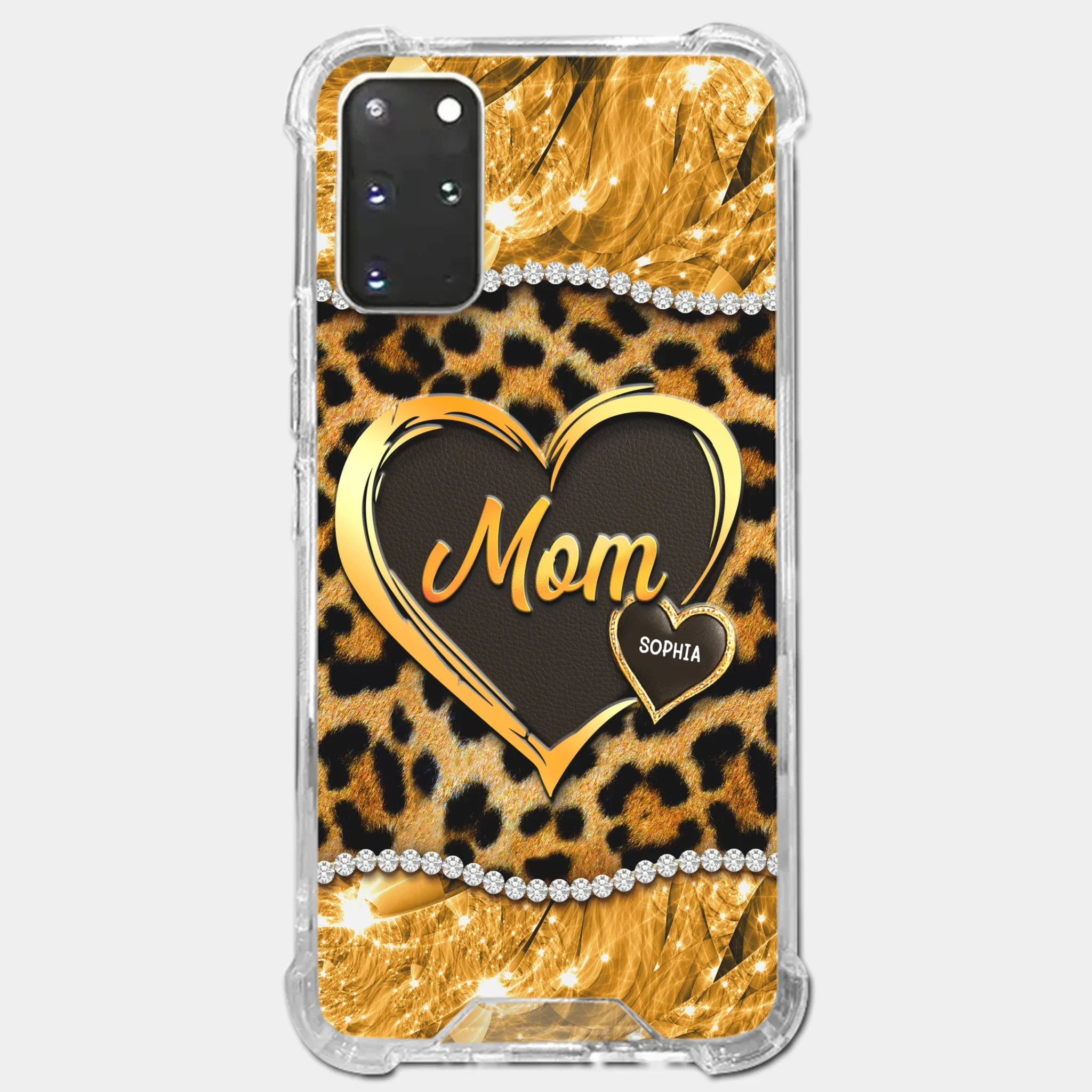 Custom 3D Inflated Effect Printed Clear Phone Case - Personalized Mother's Day Gifts For Mother, Grandmother - Shine Like A Diamond