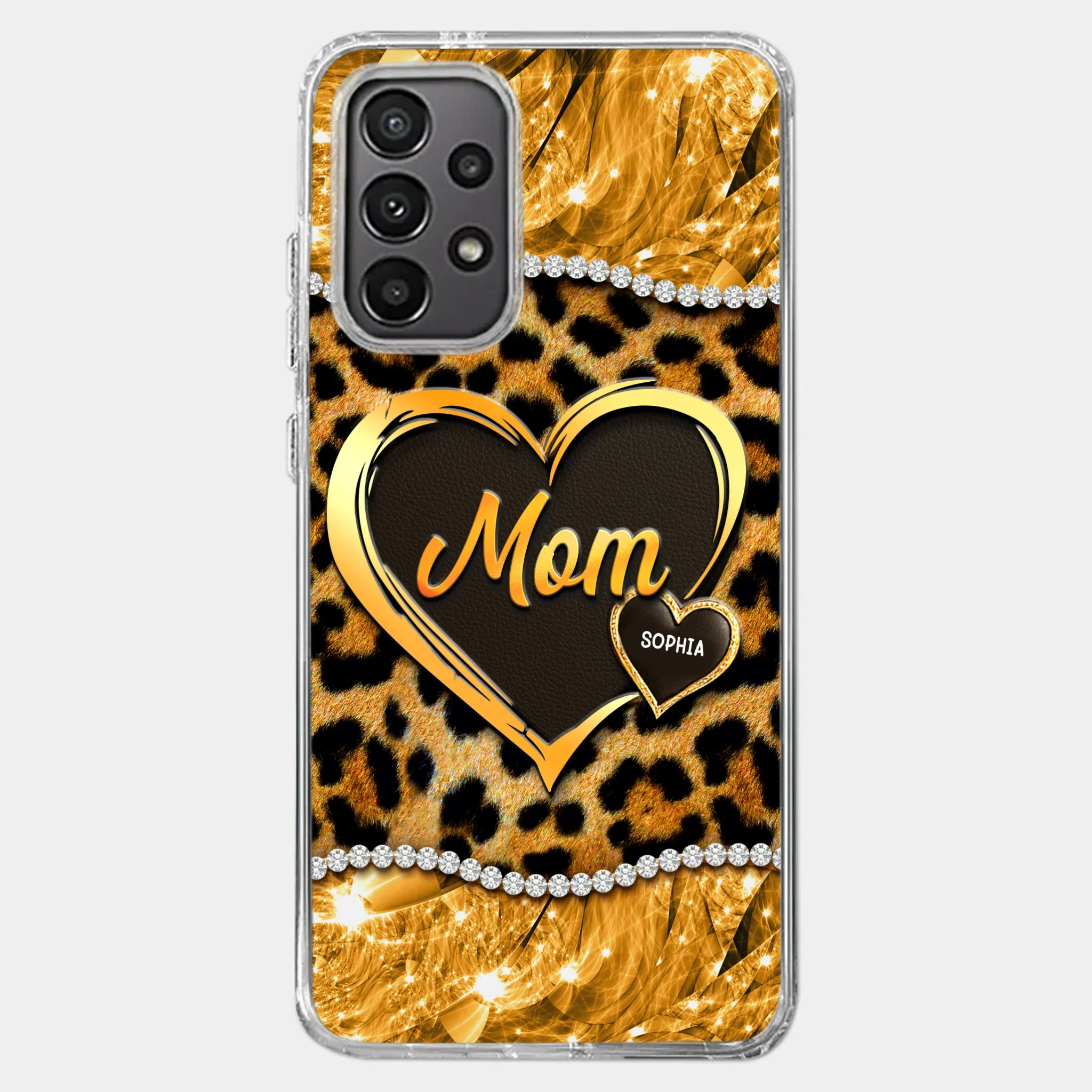 Custom 3D Inflated Effect Printed Clear Phone Case - Personalized Mother's Day Gifts For Mother, Grandmother - Shine Like A Diamond