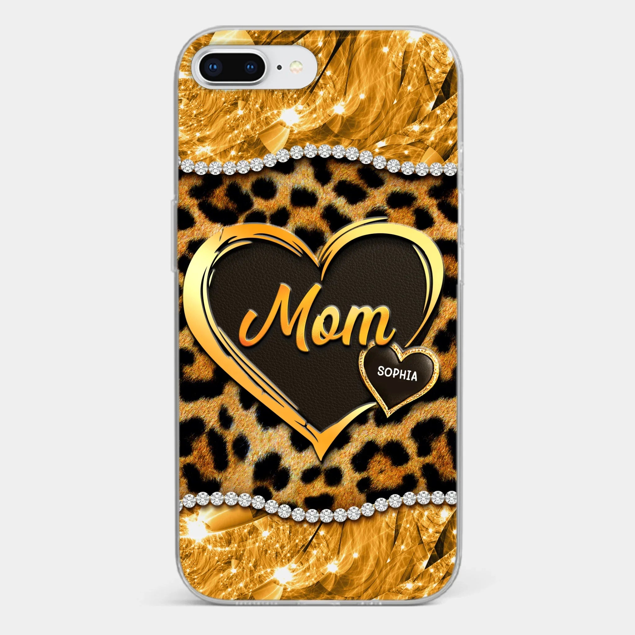 Custom 3D Inflated Effect Printed Clear Phone Case - Personalized Mother's Day Gifts For Mother, Grandmother - Shine Like A Diamond