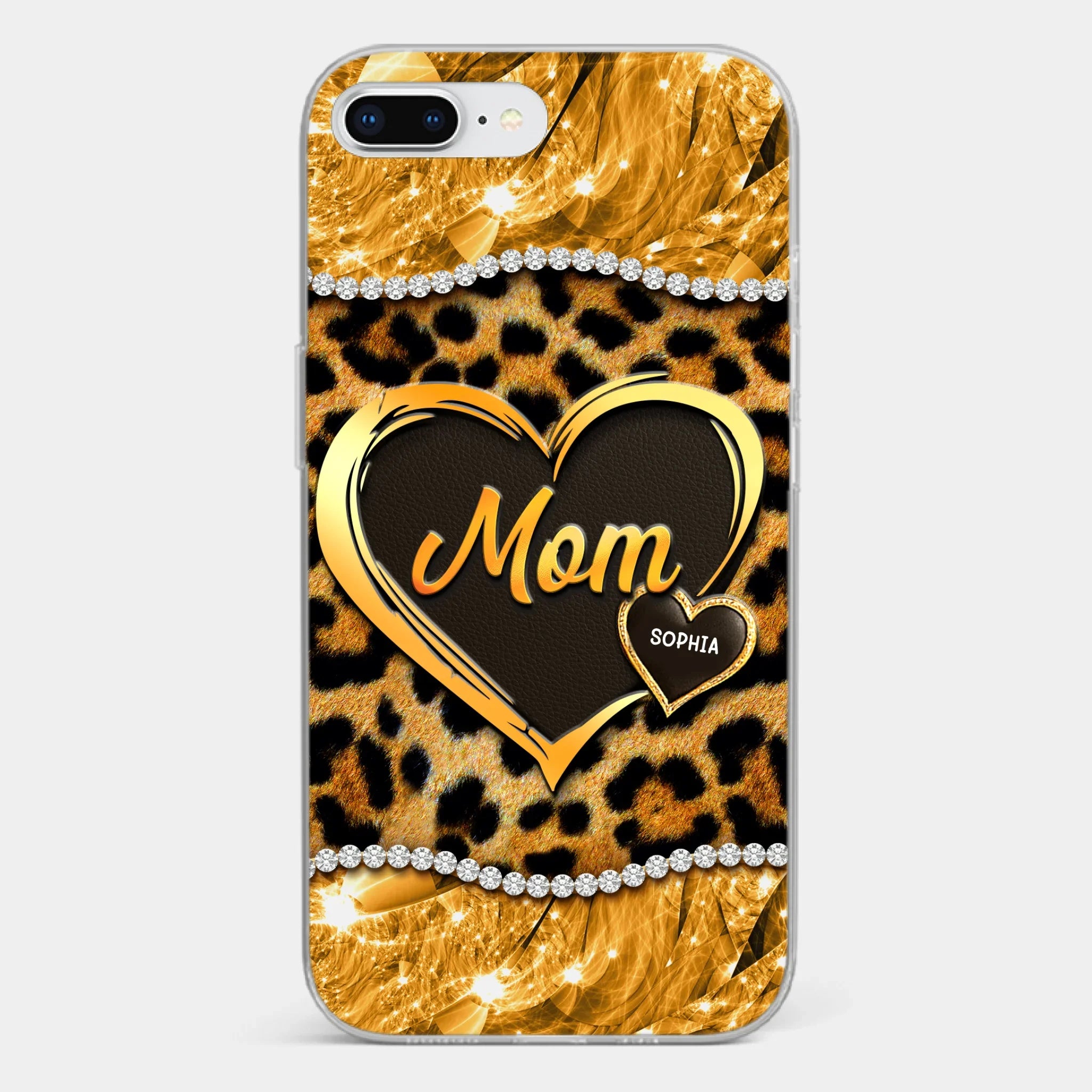 Custom 3D Inflated Effect Printed Clear Phone Case - Personalized Mother's Day Gifts For Mother, Grandmother - Shine Like A Diamond