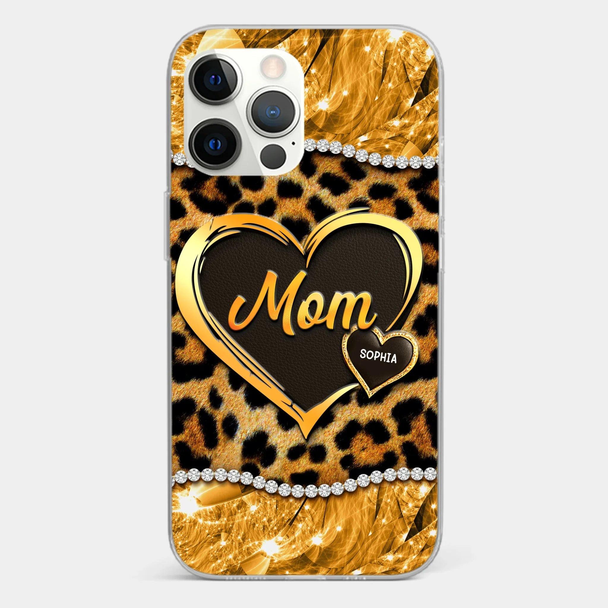 Custom 3D Inflated Effect Printed Clear Phone Case - Personalized Mother's Day Gifts For Mother, Grandmother - Shine Like A Diamond