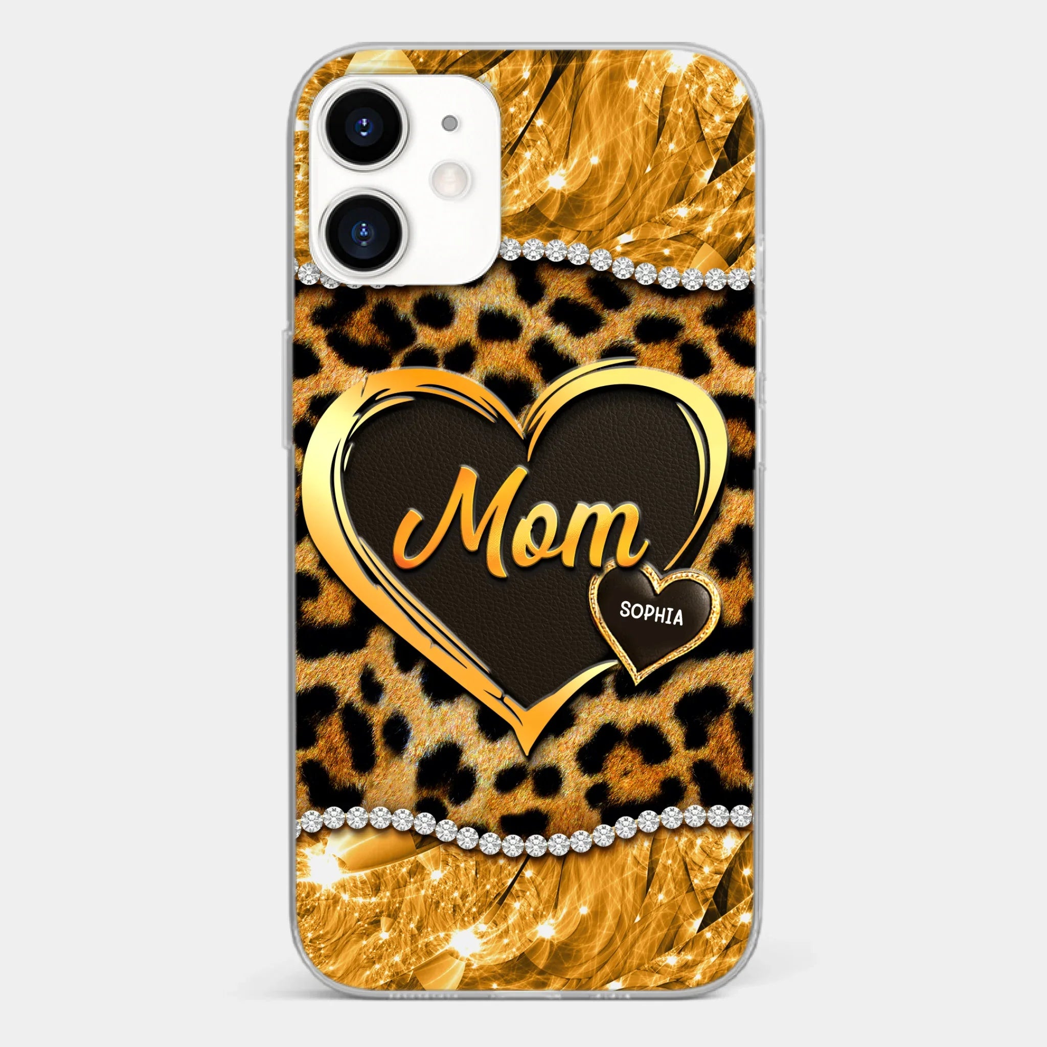 Custom 3D Inflated Effect Printed Clear Phone Case - Personalized Mother's Day Gifts For Mother, Grandmother - Shine Like A Diamond