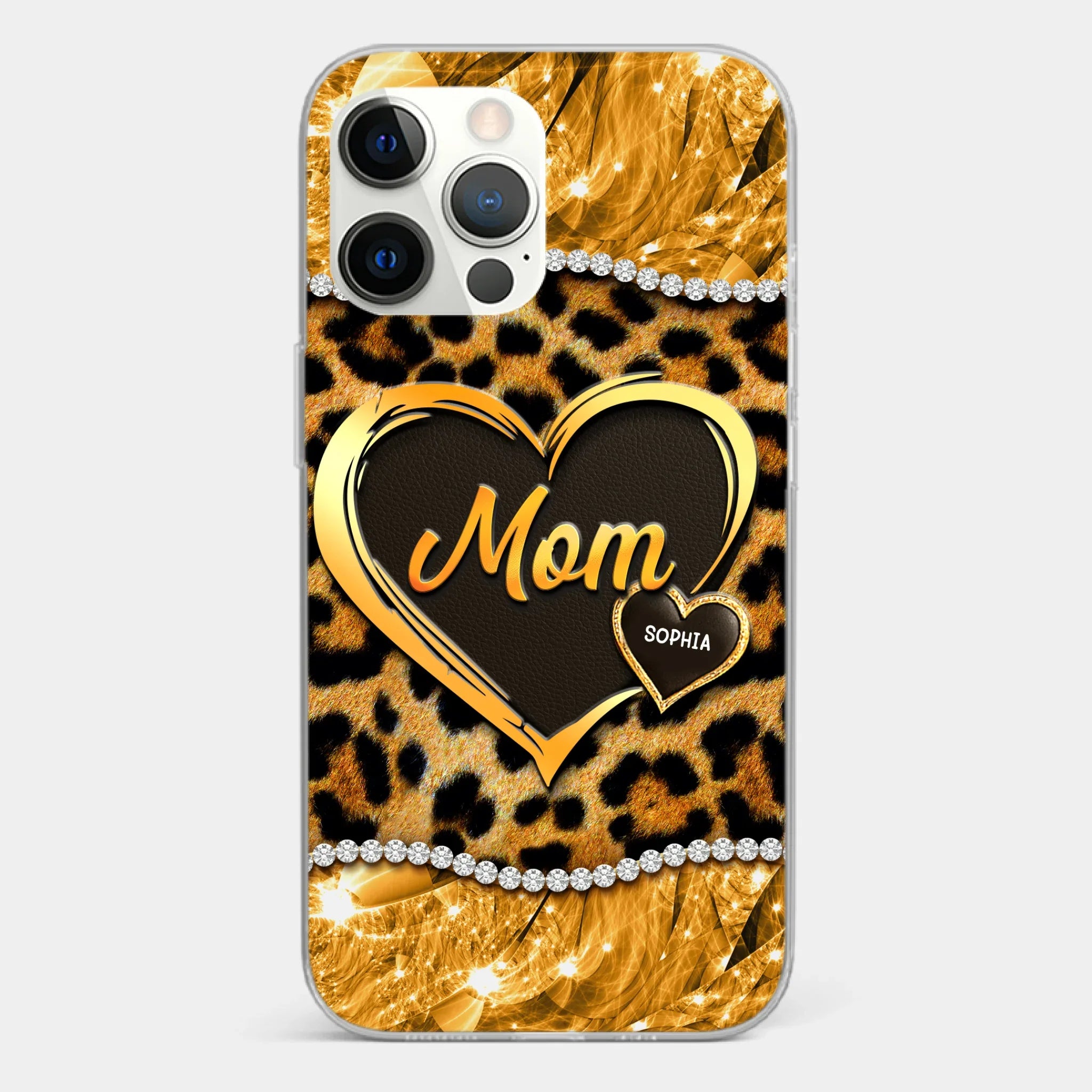 Custom 3D Inflated Effect Printed Clear Phone Case - Personalized Mother's Day Gifts For Mother, Grandmother - Shine Like A Diamond