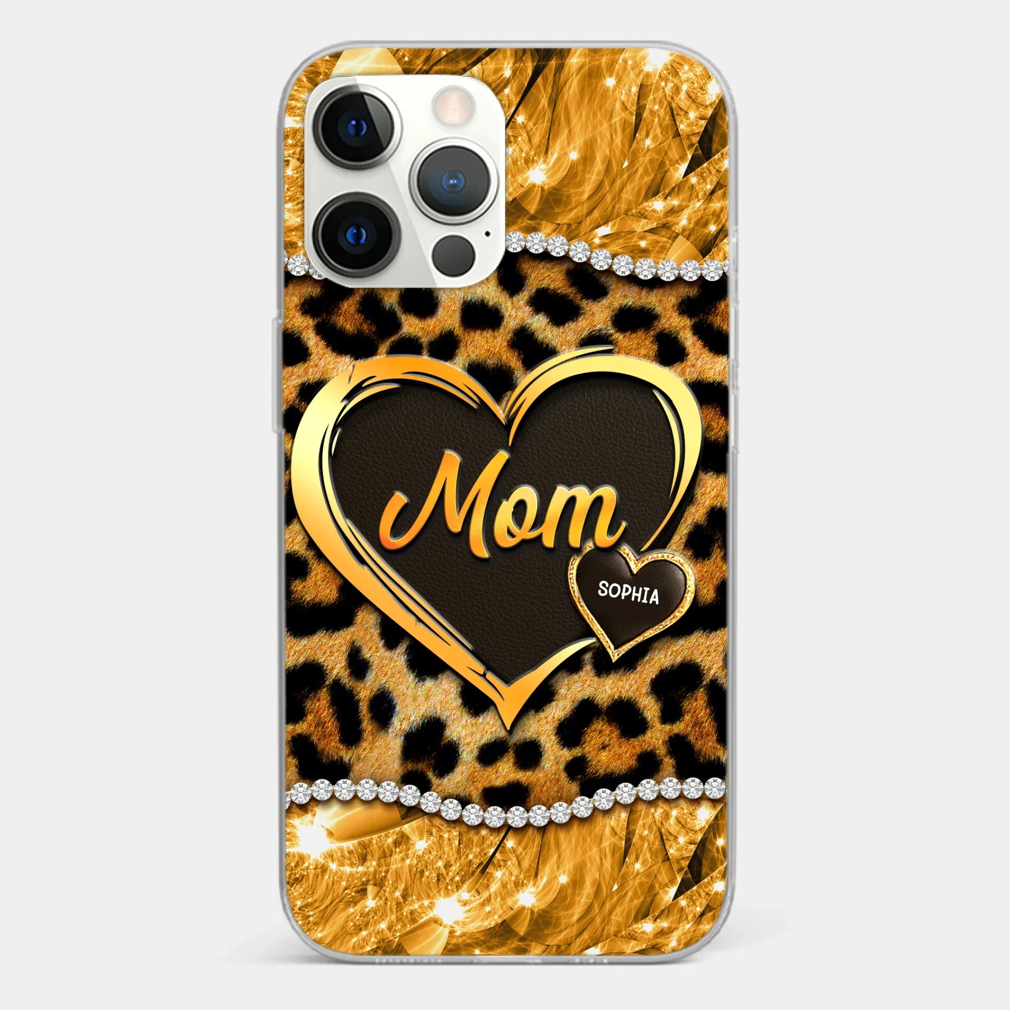 Custom 3D Inflated Effect Printed Clear Phone Case - Personalized Mother's Day Gifts For Mother, Grandmother - Shine Like A Diamond