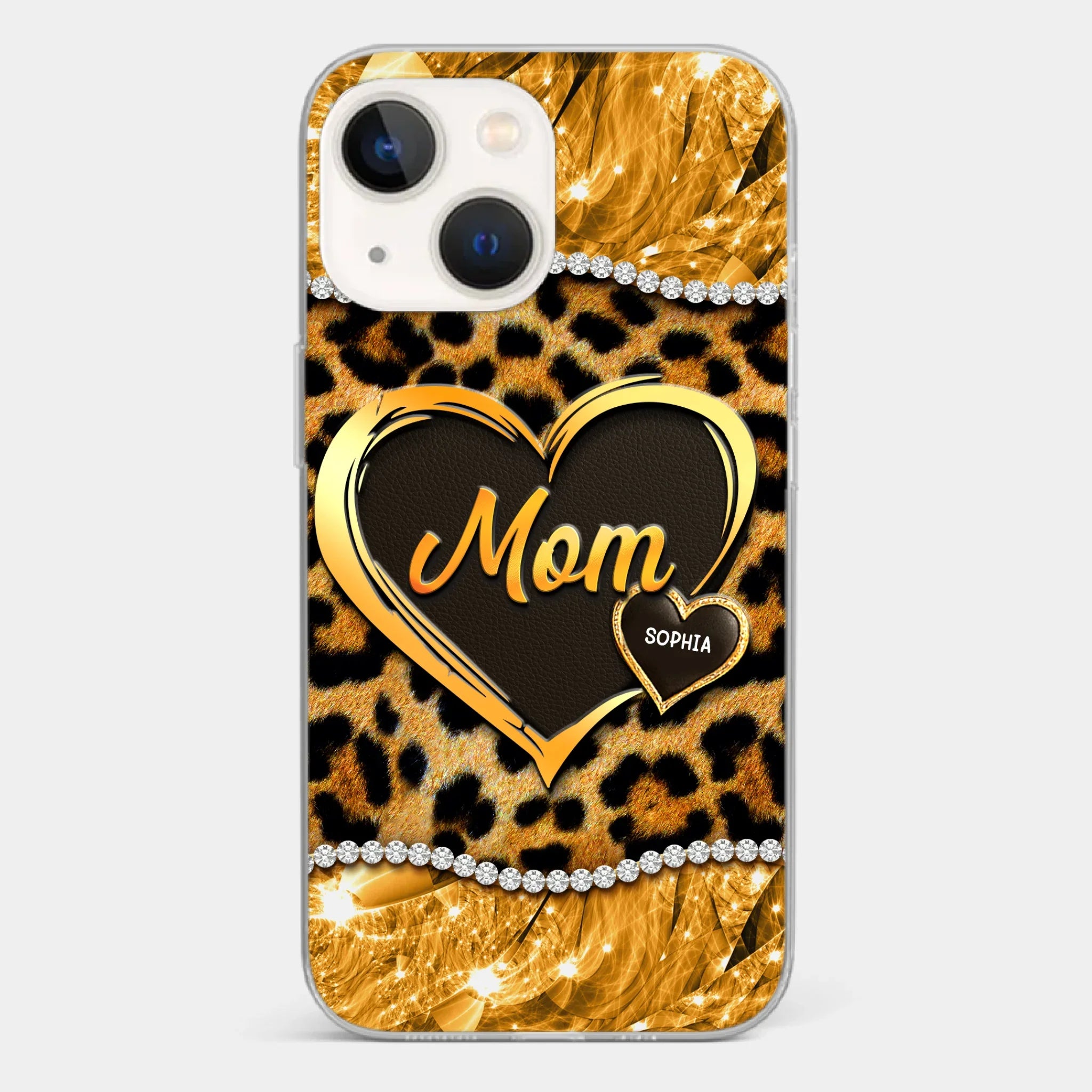 Custom 3D Inflated Effect Printed Clear Phone Case - Personalized Mother's Day Gifts For Mother, Grandmother - Shine Like A Diamond
