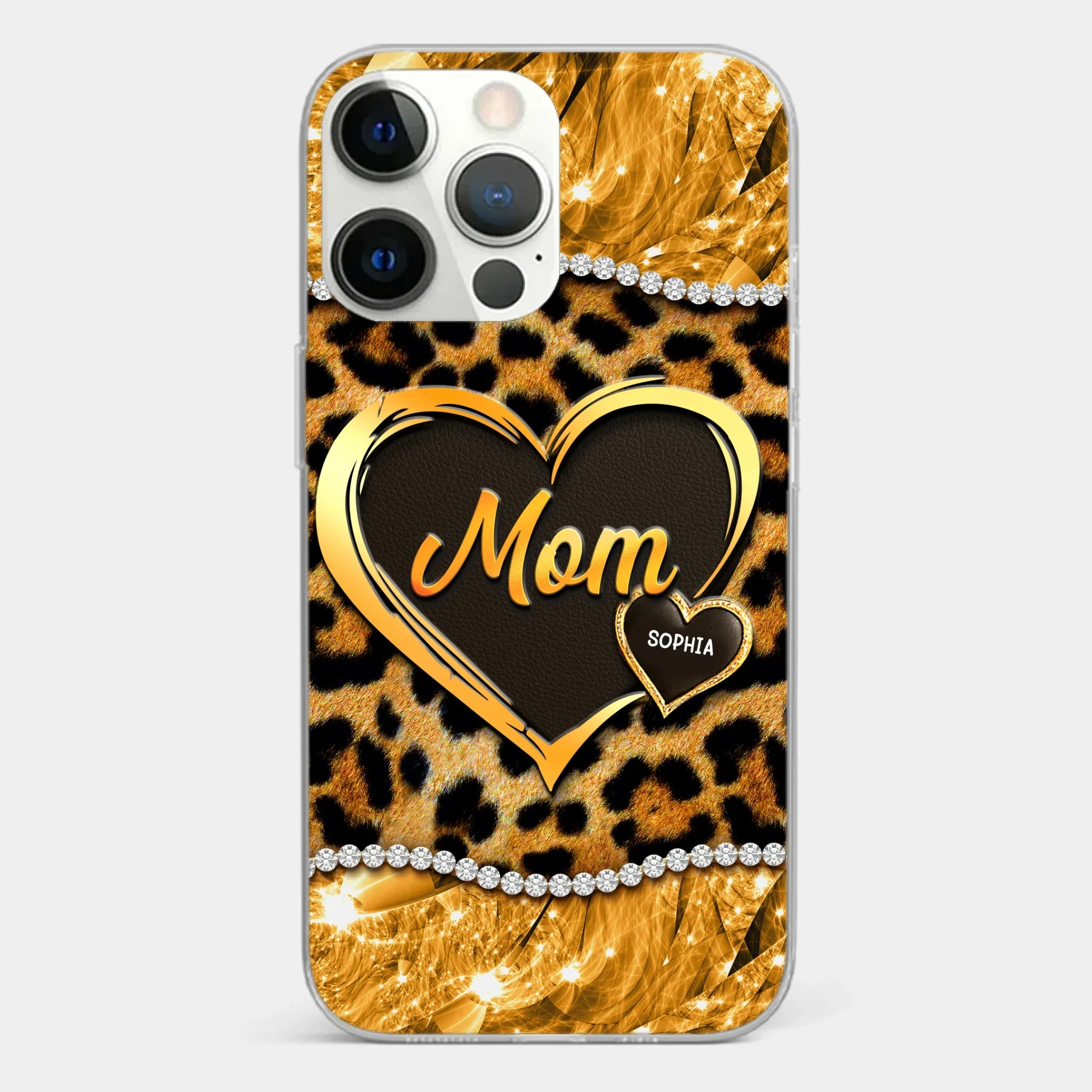 Custom 3D Inflated Effect Printed Clear Phone Case - Personalized Mother's Day Gifts For Mother, Grandmother - Shine Like A Diamond