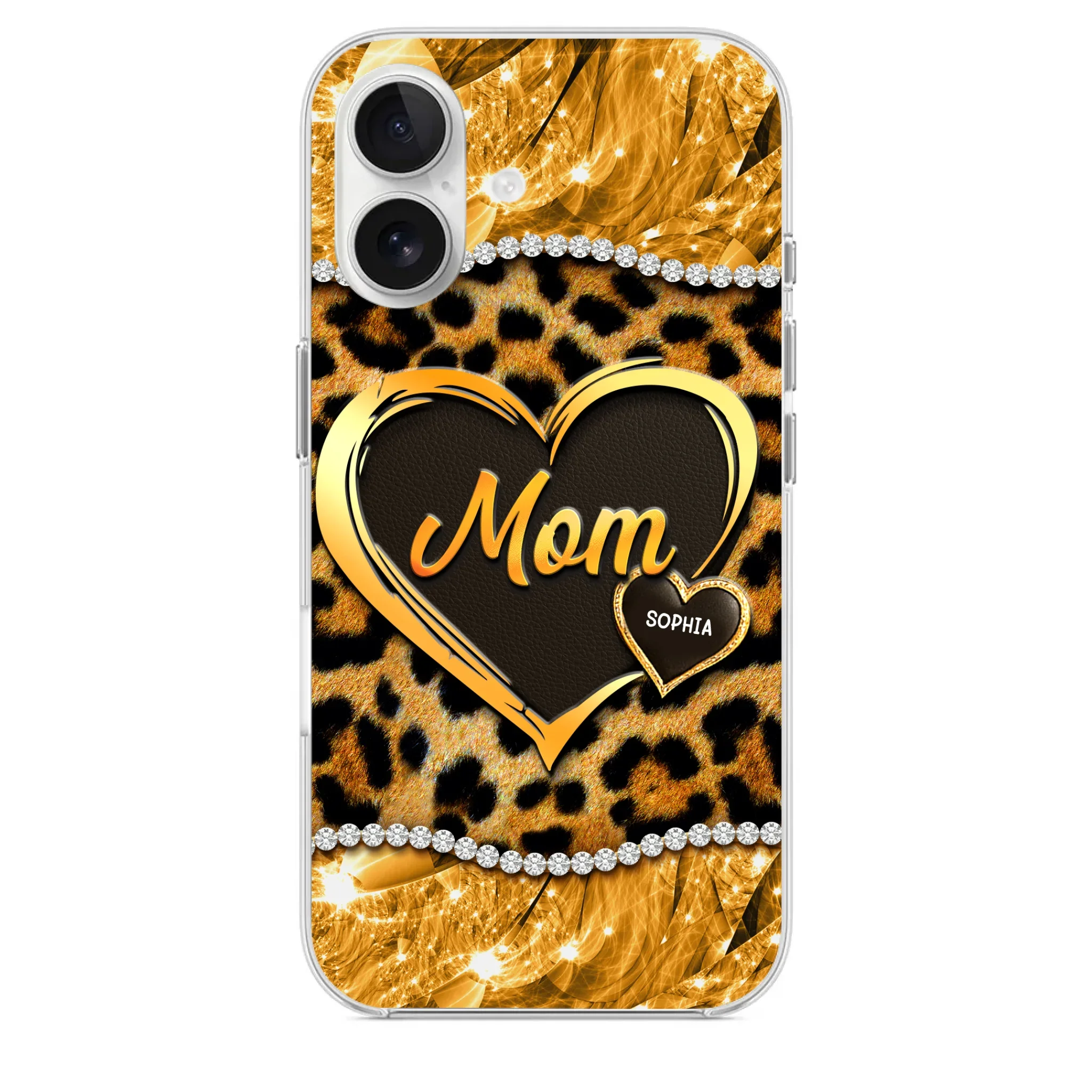 Custom 3D Inflated Effect Printed Clear Phone Case - Personalized Mother's Day Gifts For Mother, Grandmother - Shine Like A Diamond