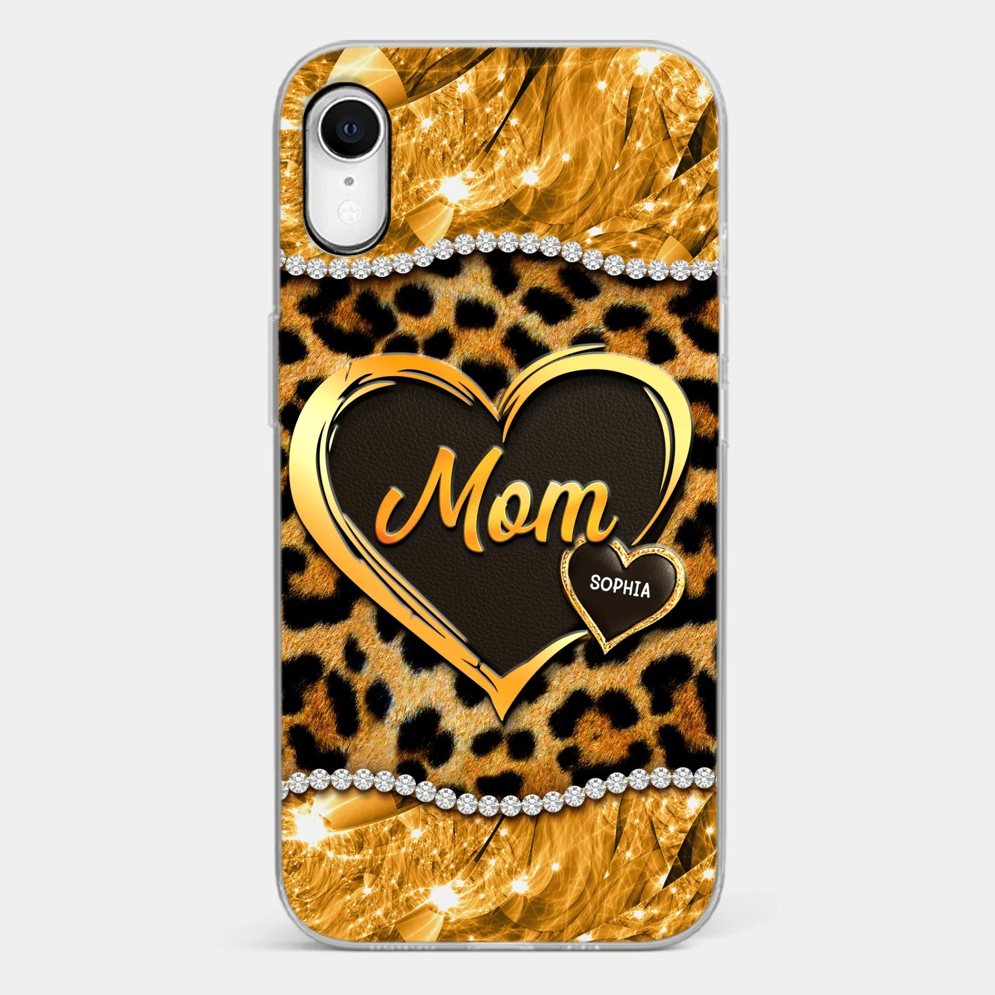 Custom 3D Inflated Effect Printed Clear Phone Case - Personalized Mother's Day Gifts For Mother, Grandmother - Shine Like A Diamond