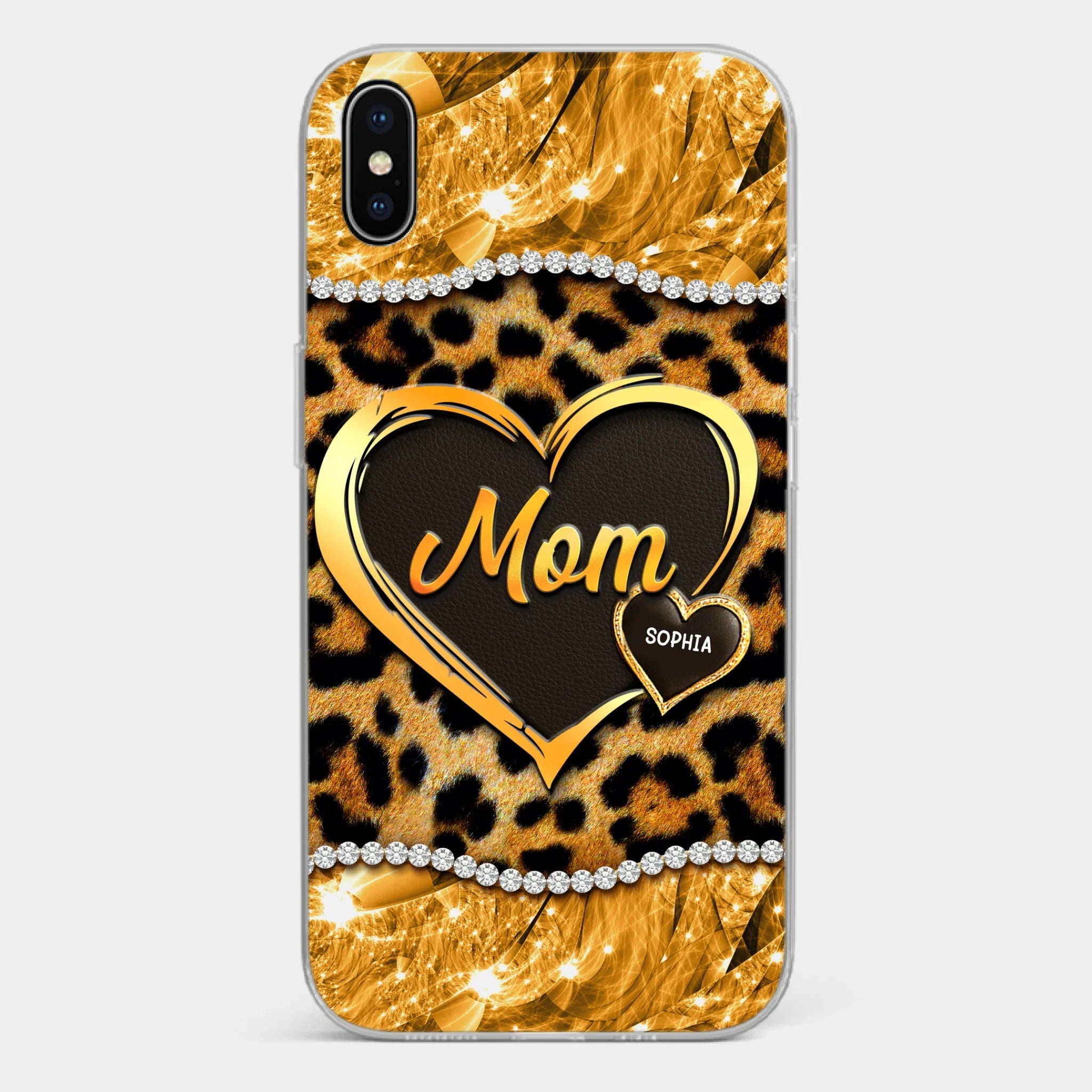 Custom 3D Inflated Effect Printed Clear Phone Case - Personalized Mother's Day Gifts For Mother, Grandmother - Shine Like A Diamond