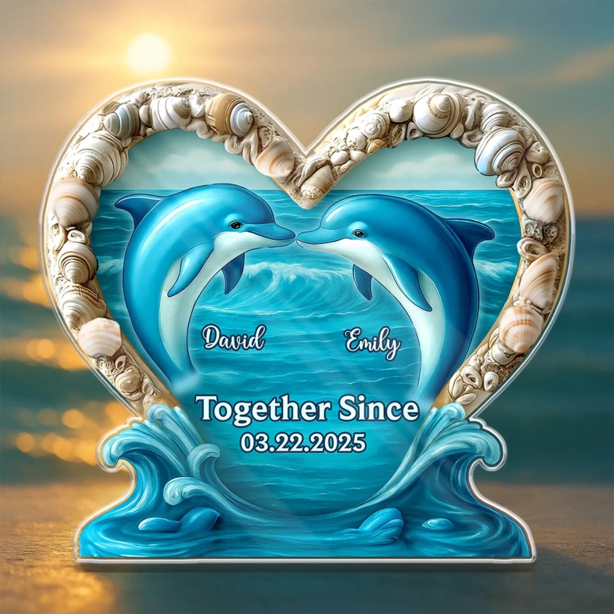 Custom Shaped Acrylic Plaque - Personalized  Anniversary Wedding Gifts For Husband And Wife, Him And Her - Deep Love, Endless Blue