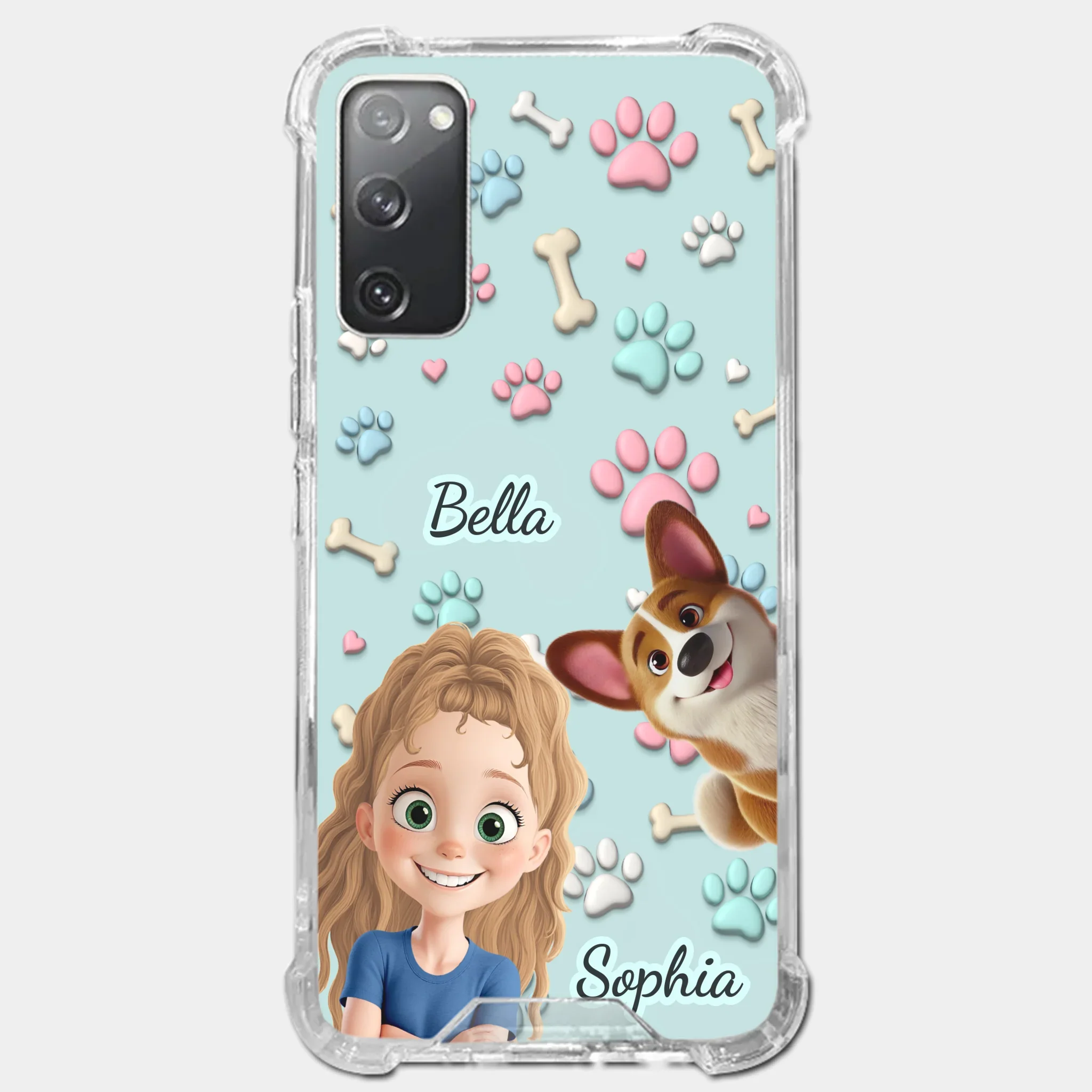 Custom 3D Inflated Effect Printed Clear Phone Case - Personalized Birthday Gifts For Dog Lovers, Dog Dad And Mom - Pawfect Moments Together