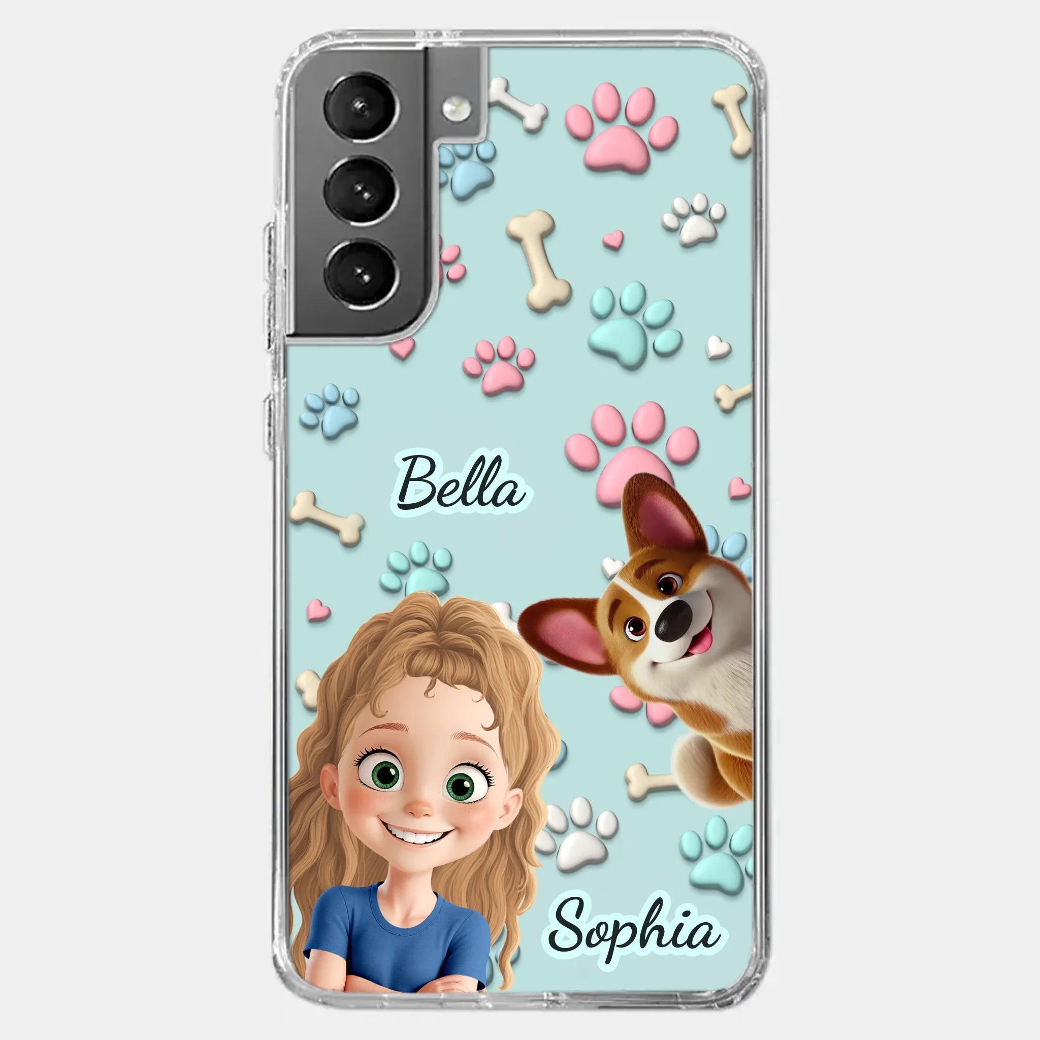 Custom 3D Inflated Effect Printed Clear Phone Case - Personalized Birthday Gifts For Dog Lovers, Dog Dad And Mom - Pawfect Moments Together