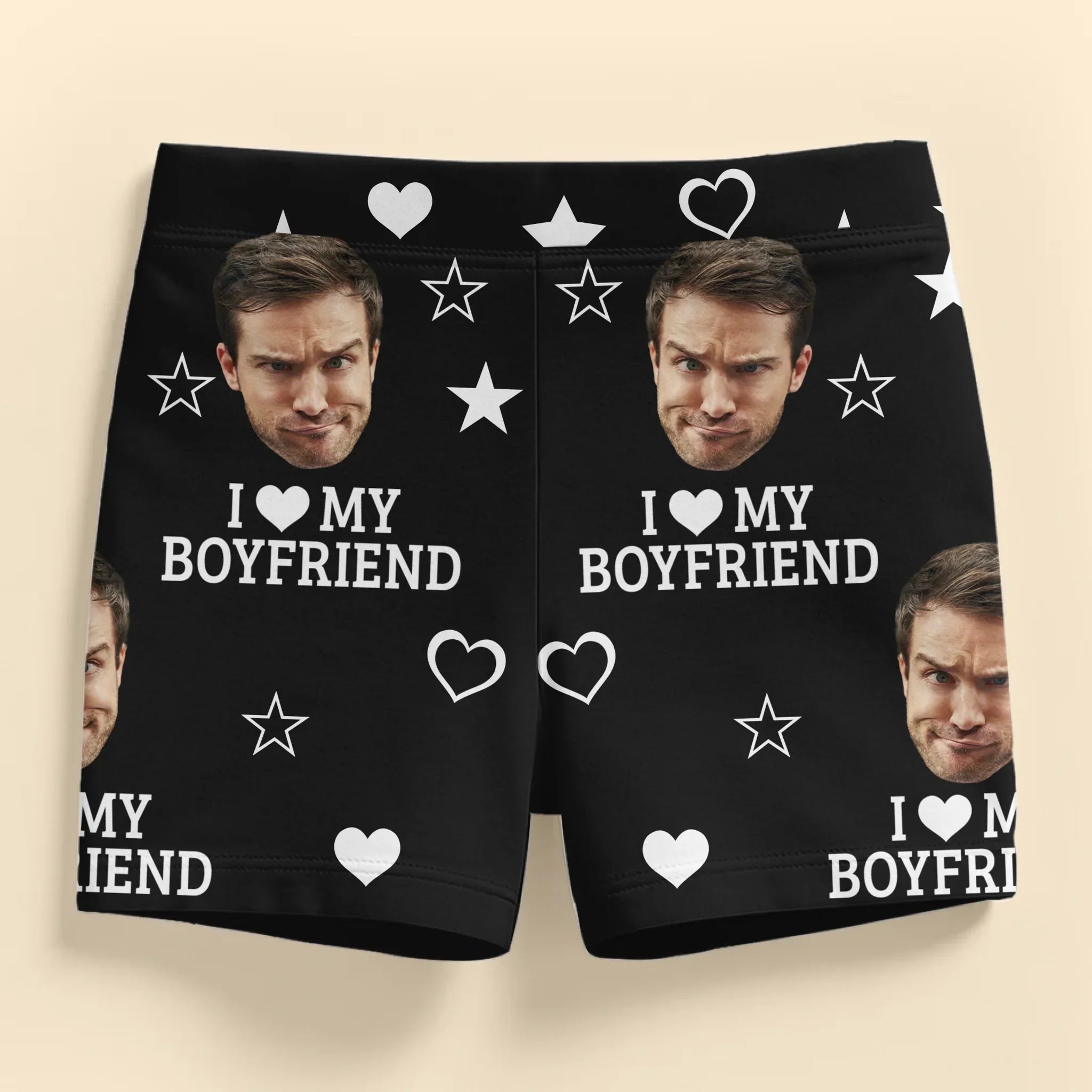 Custom Photo Short Leggings - Personalized Personalized Gifts For Husband And Wife, Him And Her - I Love My Husband