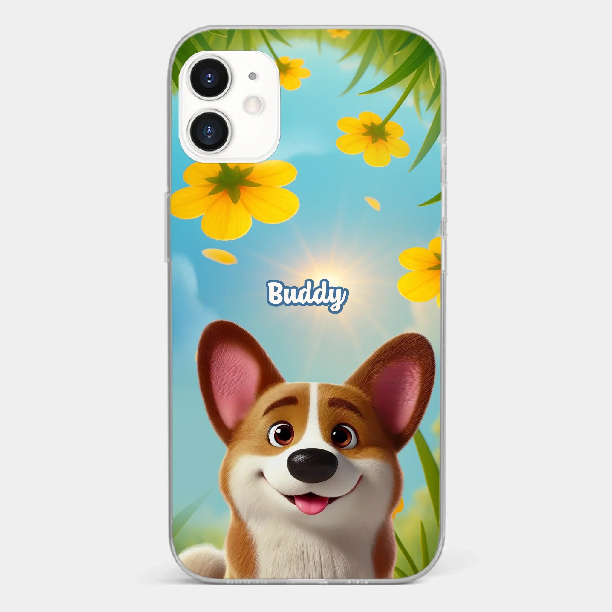 Custom Clear Phone Case - Personalized Birthday Gifts For Dog Lovers, Dog Dad And Mom - You Light Up My Day