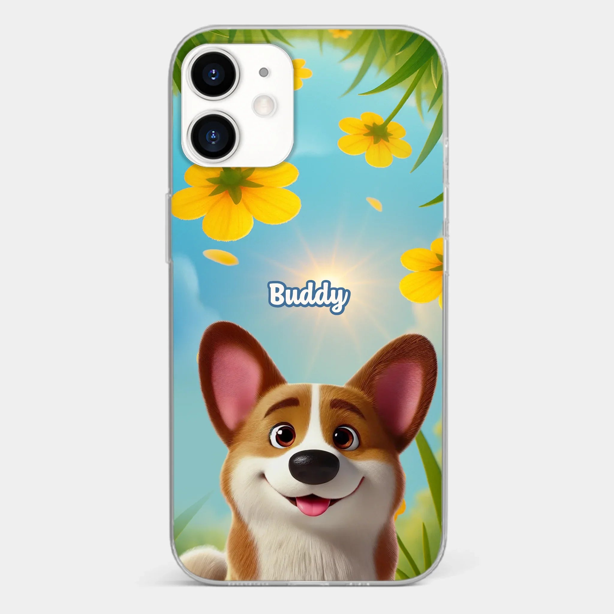 Custom Clear Phone Case - Personalized Birthday Gifts For Dog Lovers, Dog Dad And Mom - You Light Up My Day