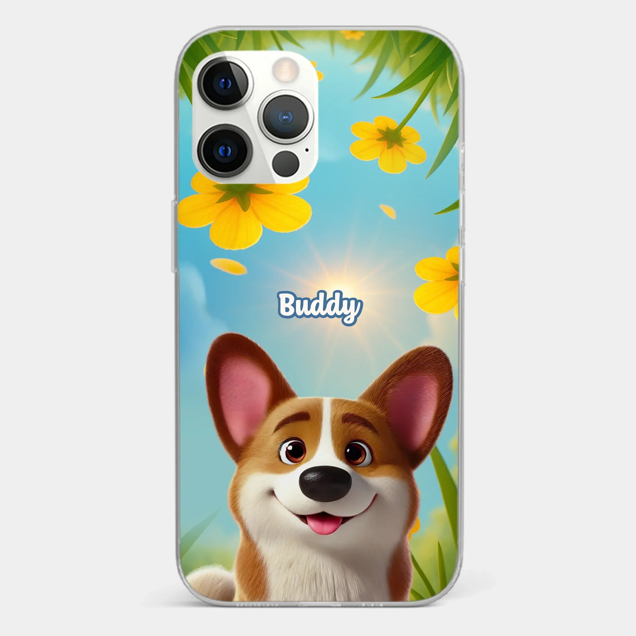 Custom Clear Phone Case - Personalized Birthday Gifts For Dog Lovers, Dog Dad And Mom - You Light Up My Day