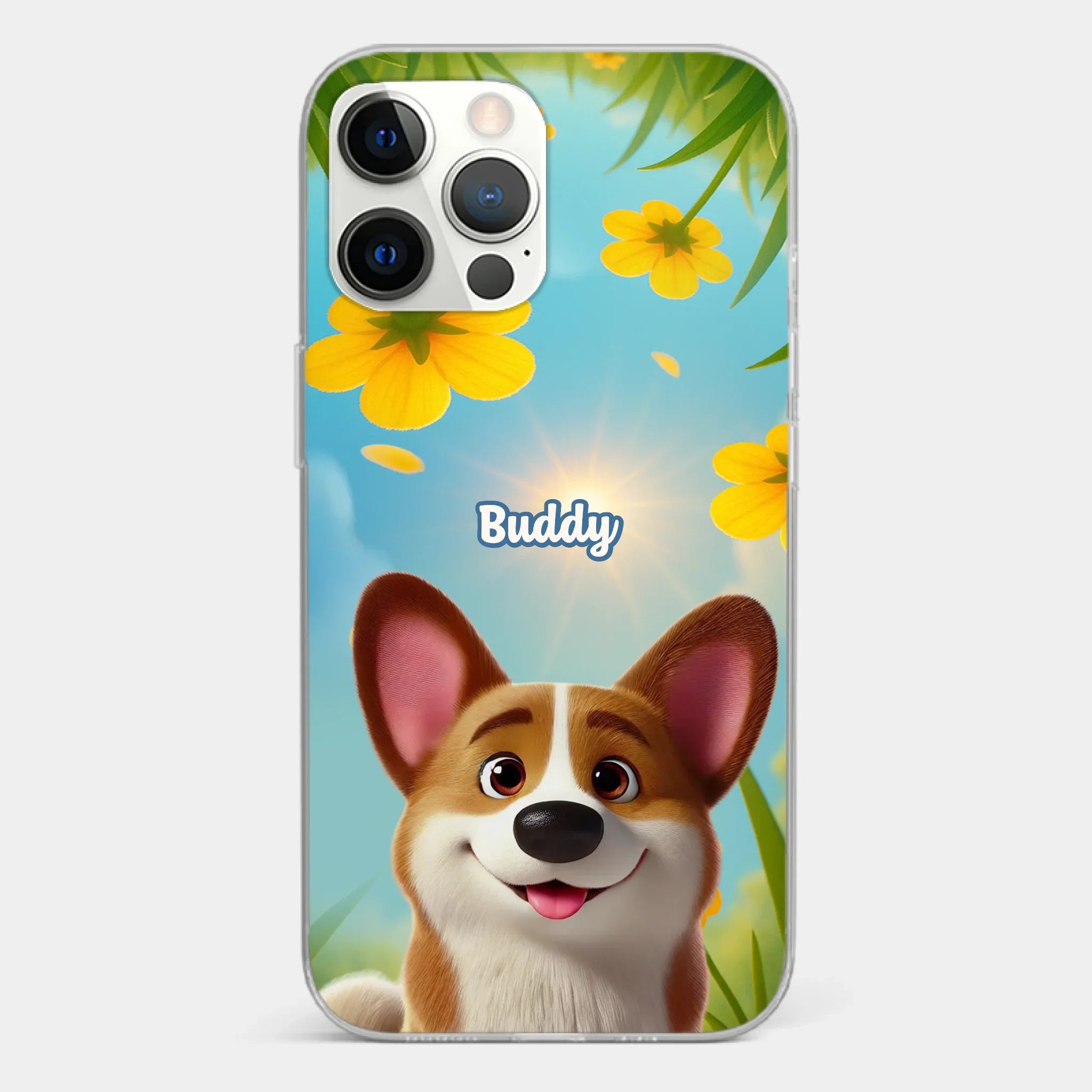 Custom Clear Phone Case - Personalized Birthday Gifts For Dog Lovers, Dog Dad And Mom - You Light Up My Day