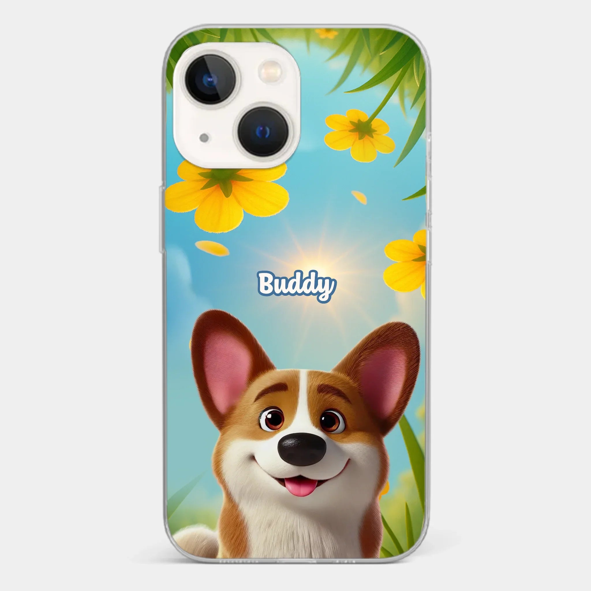 Custom Clear Phone Case - Personalized Birthday Gifts For Dog Lovers, Dog Dad And Mom - You Light Up My Day