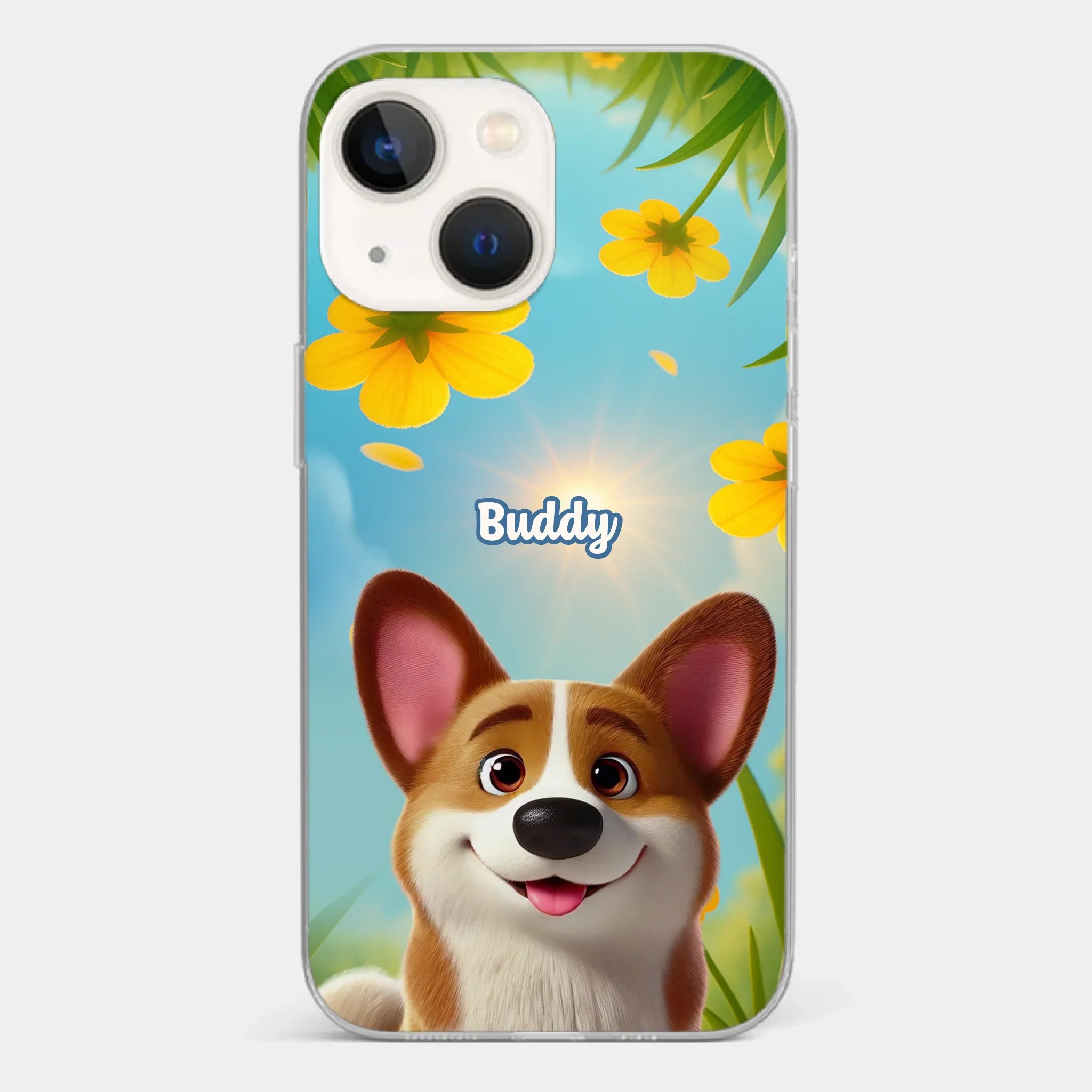 Custom Clear Phone Case - Personalized Birthday Gifts For Dog Lovers, Dog Dad And Mom - You Light Up My Day