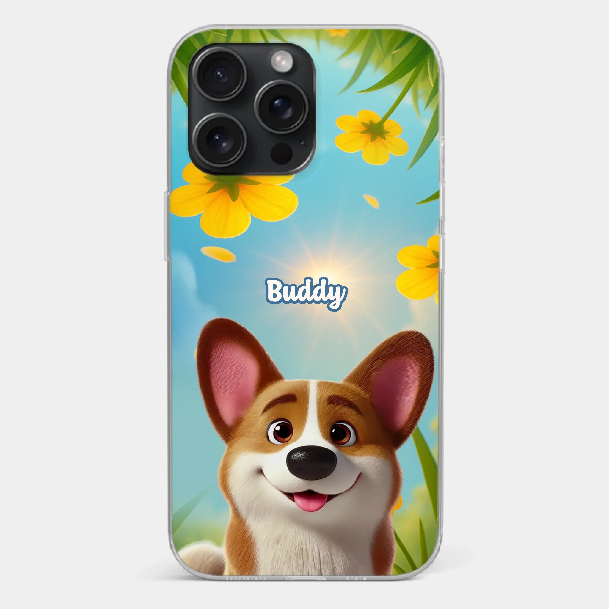 Custom Clear Phone Case - Personalized Birthday Gifts For Dog Lovers, Dog Dad And Mom - You Light Up My Day
